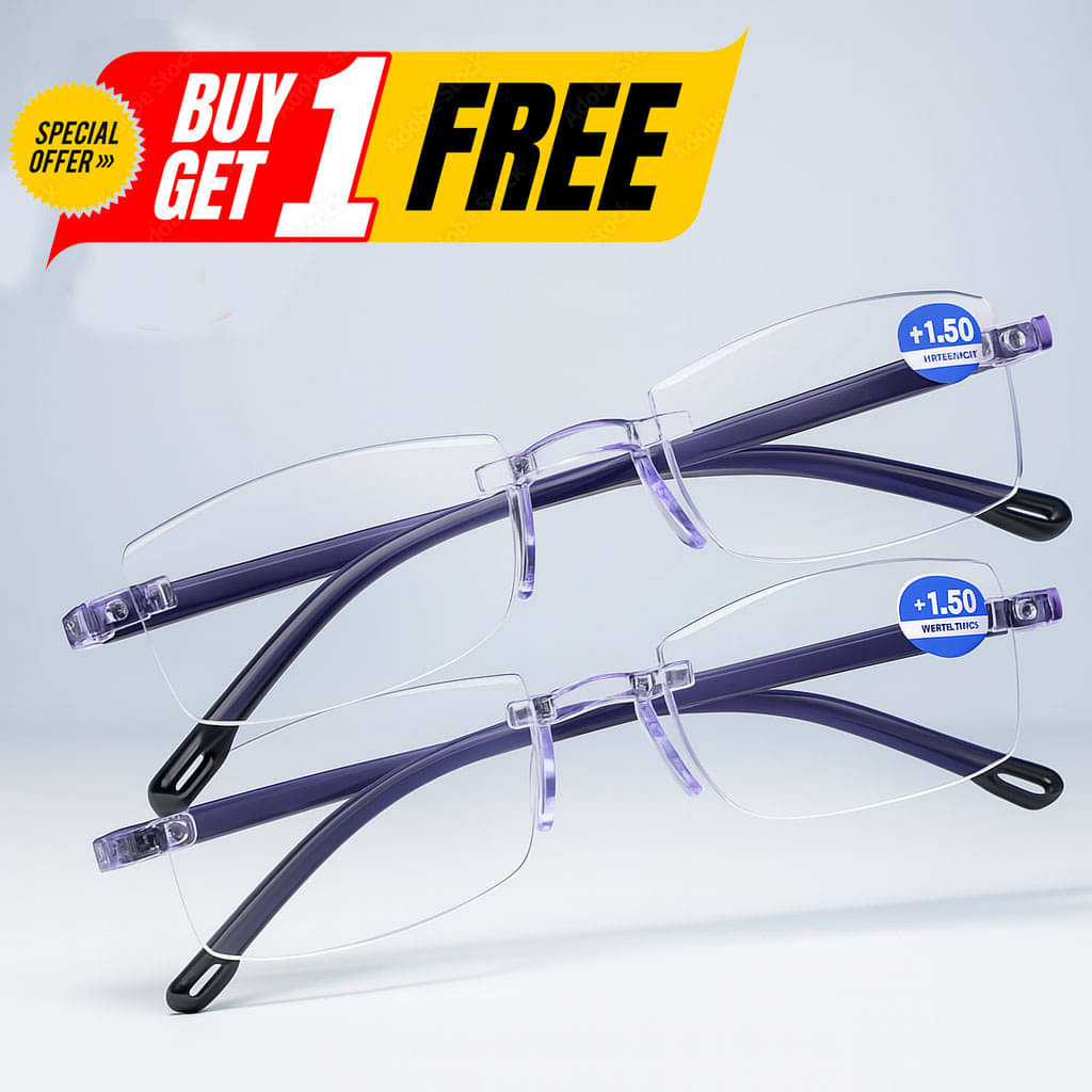     			Fadiso Fashion Square Rimless Reading Glasses