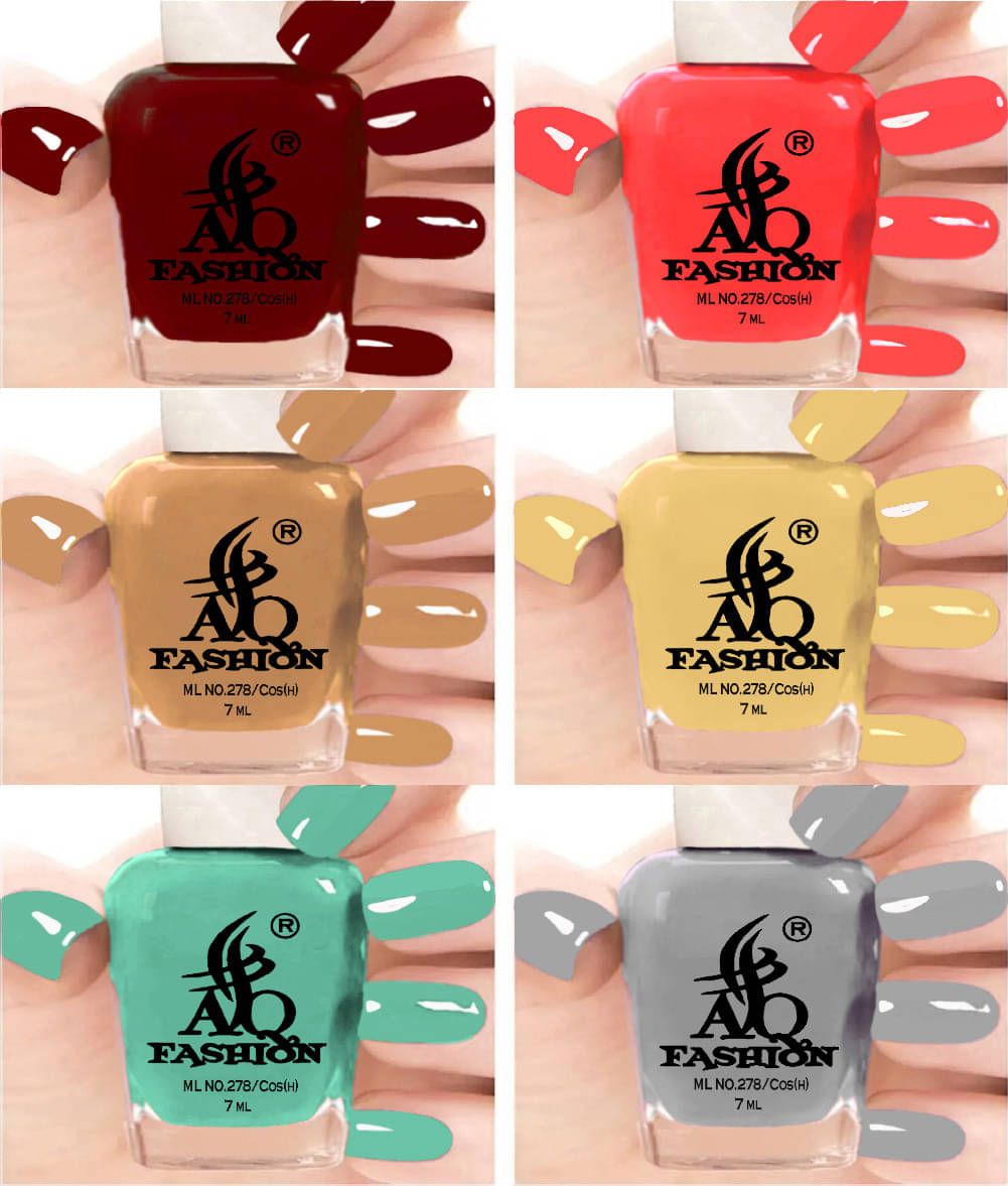     			AQ FASHION Multi Nail Polish 42 ( Pack of 6 )