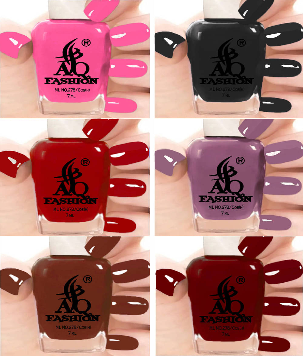    			AQ FASHION Multi Nail Polish 42 ( Pack of 6 )