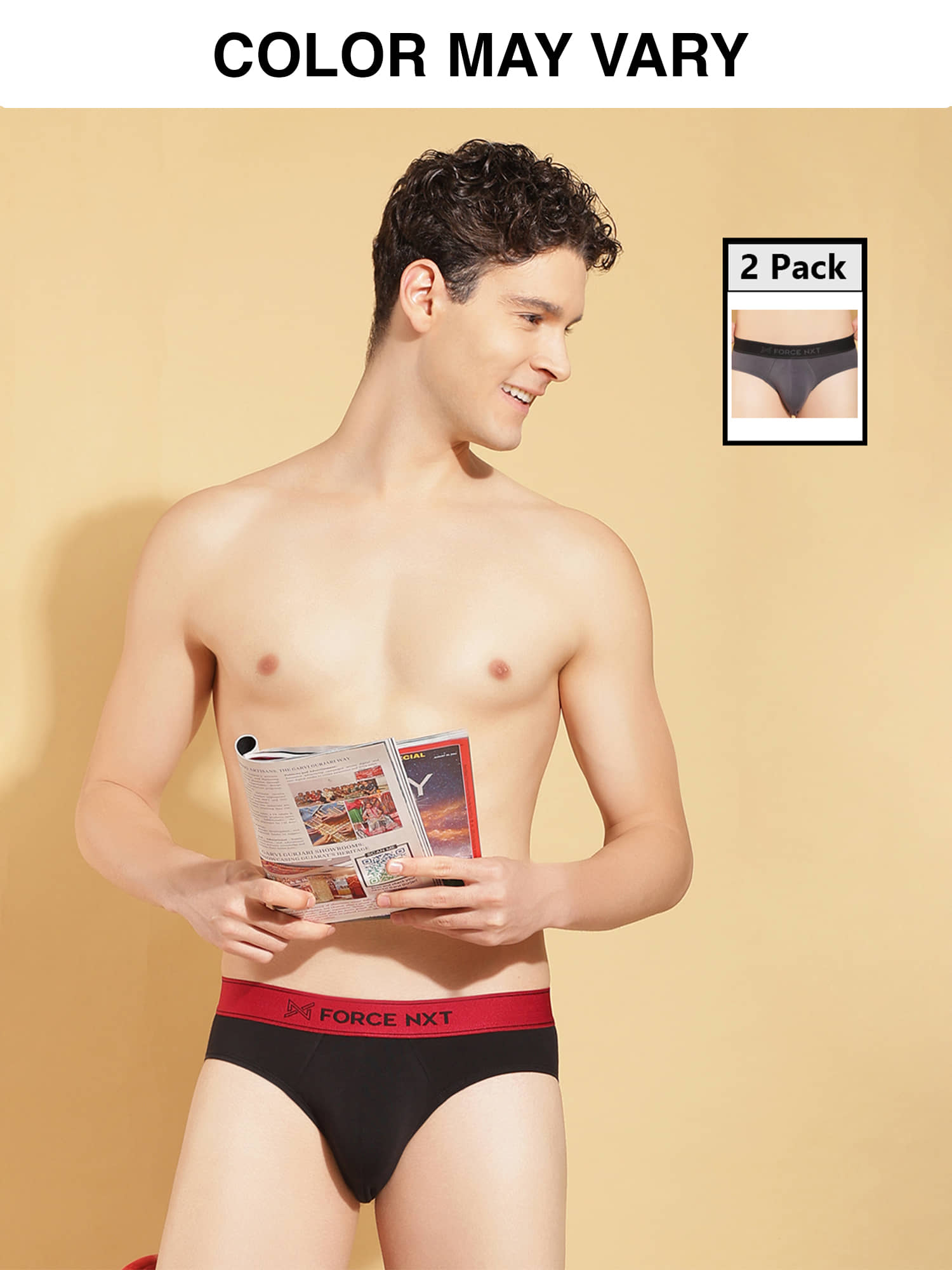 Force NXT Pack of 2 Cotton Briefs For Men's ( Multicolor )