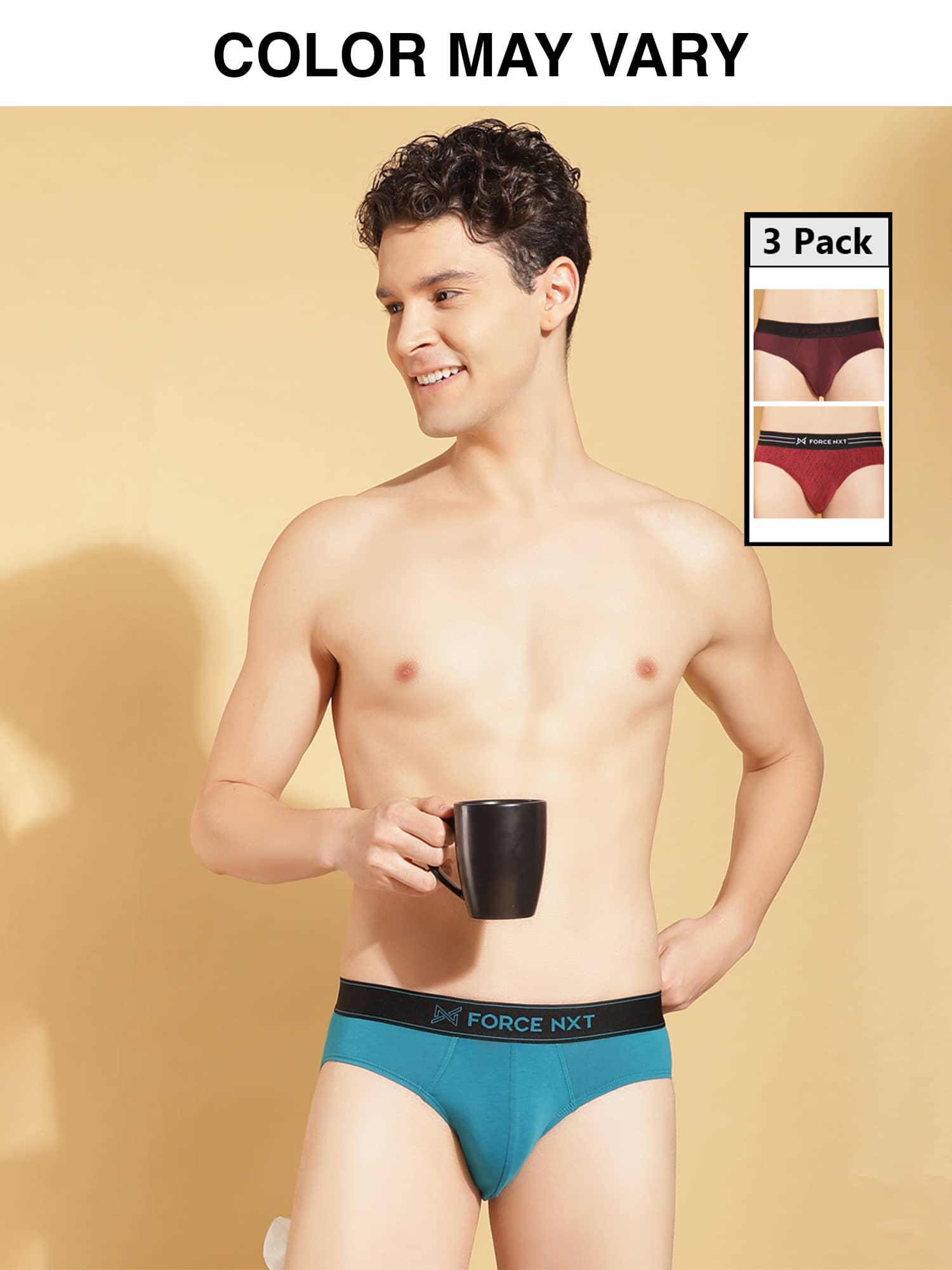 Force NXT Pack of 3 Cotton Briefs For Men's ( Multi )
