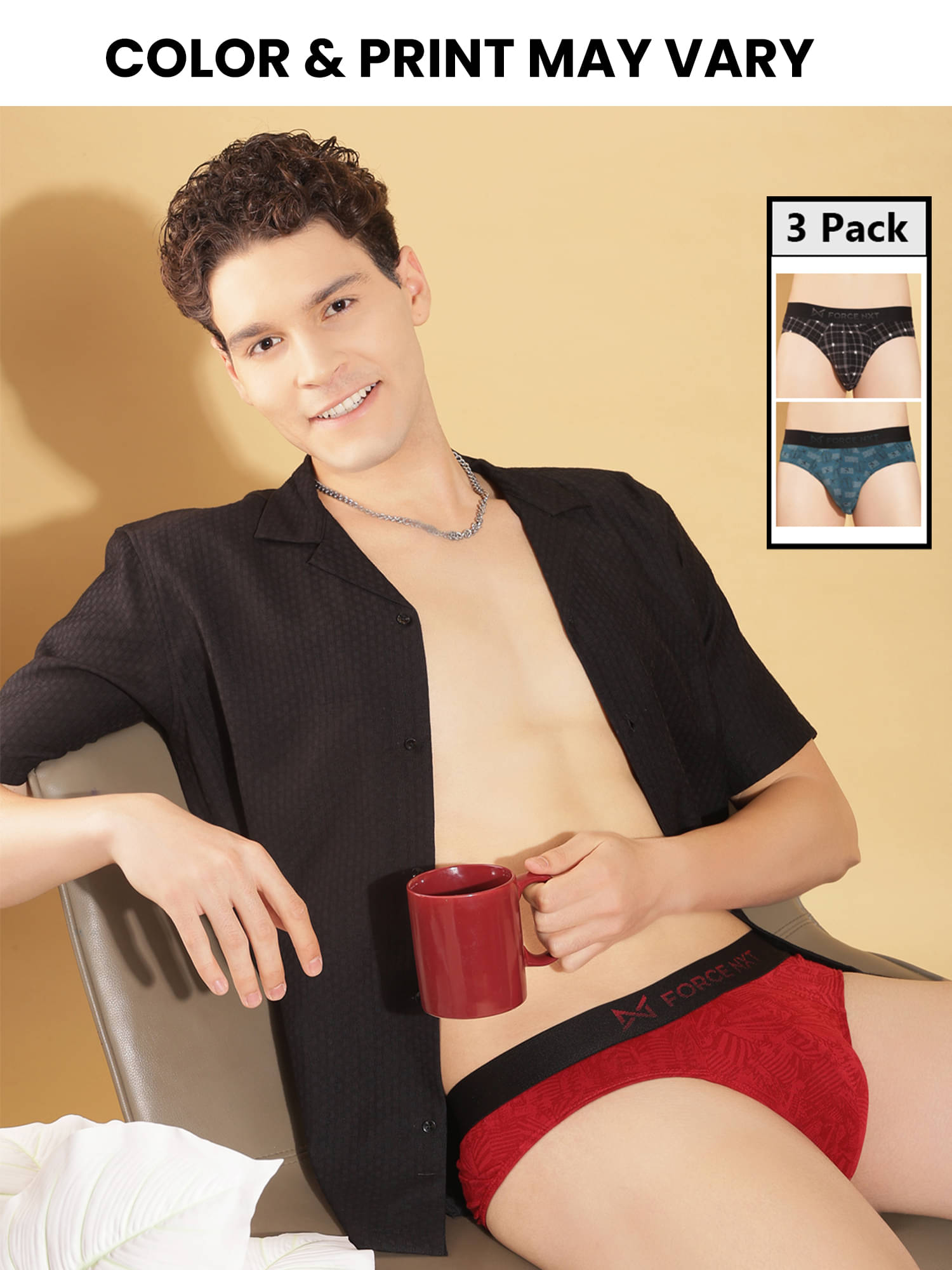     			Force NXT Pack of 3 Cotton Briefs For Men's ( Multicolor )