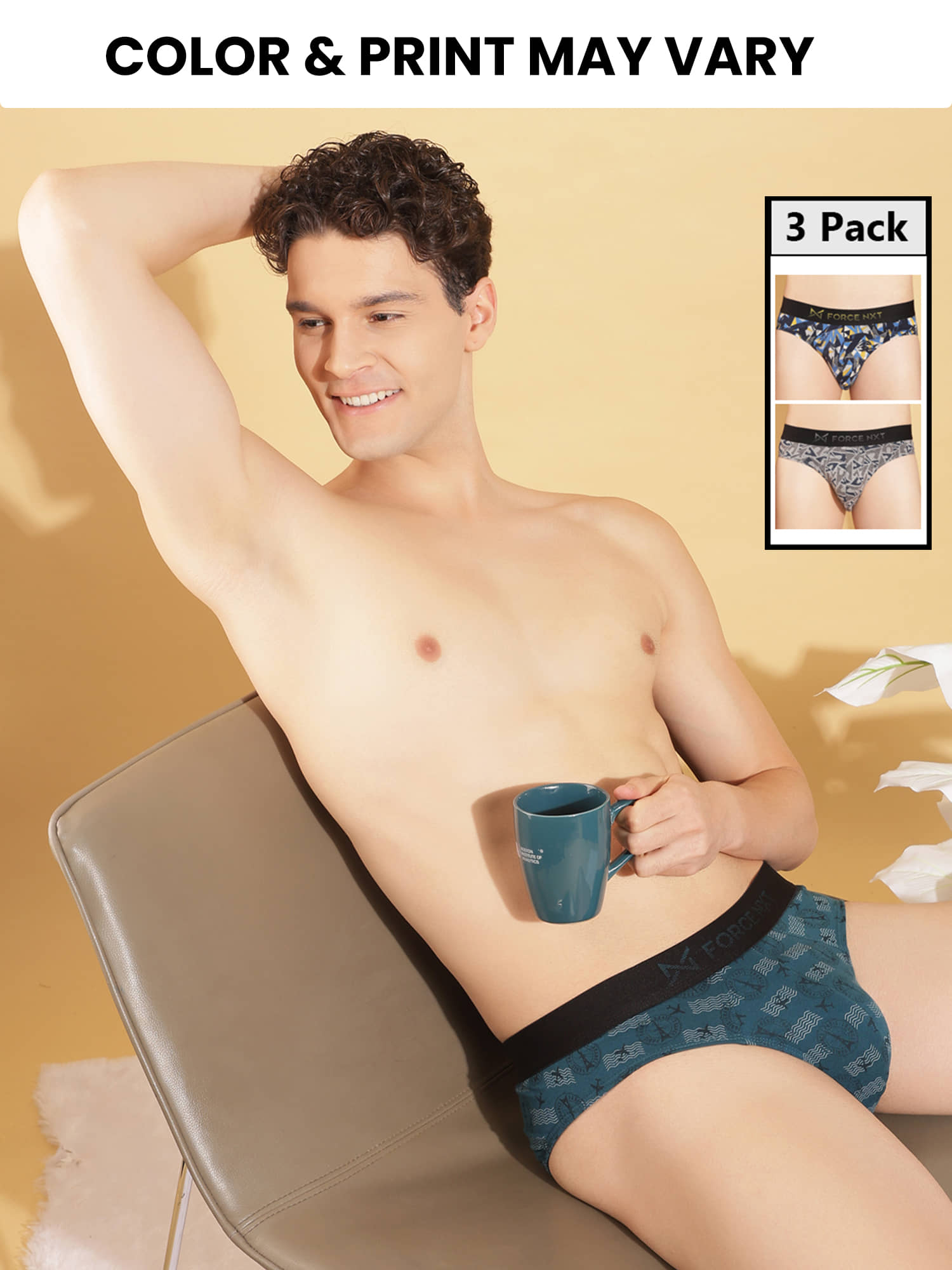Force NXT Pack of 3 Cotton Briefs For Men's ( Multicolor )