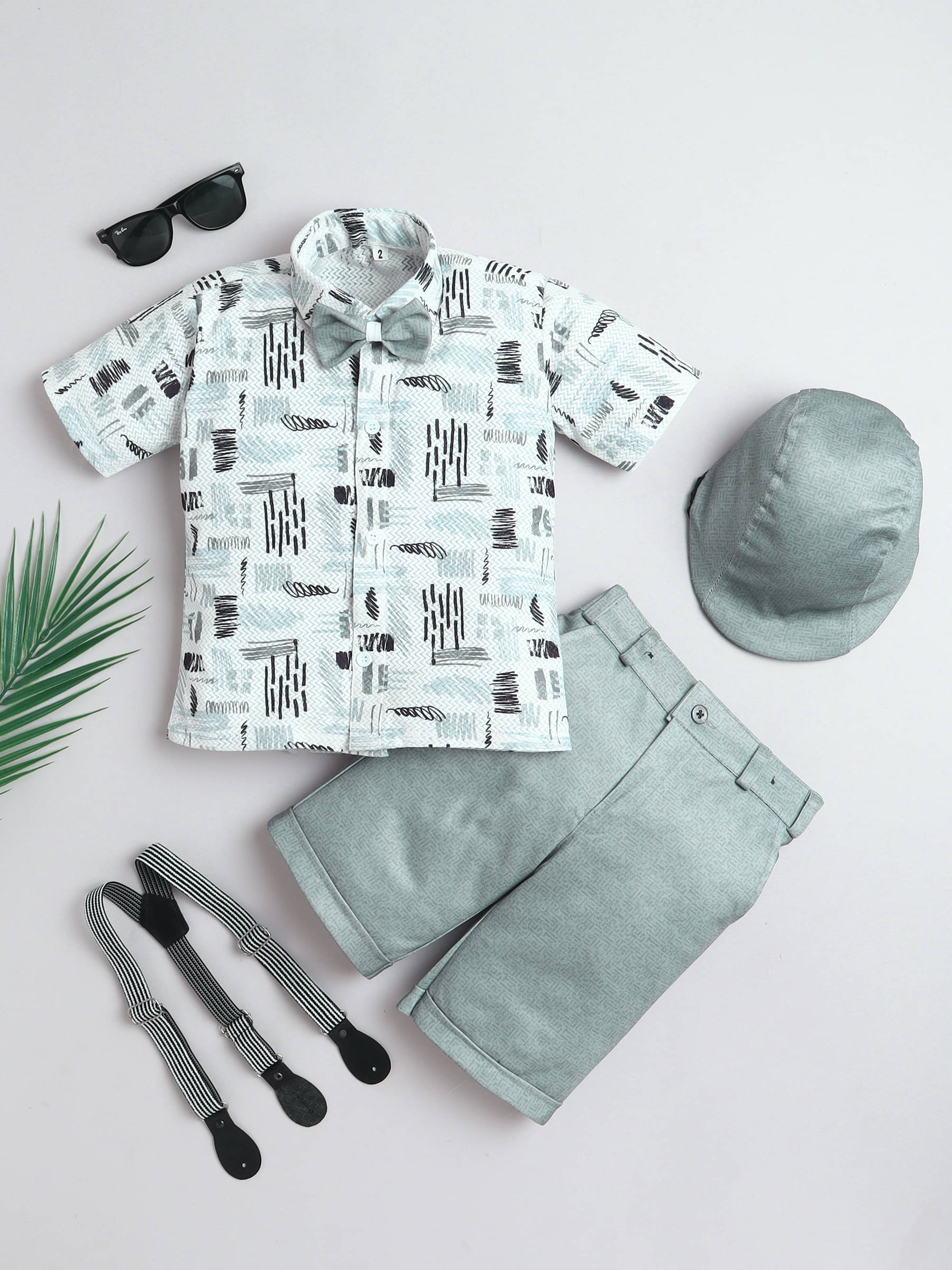 Fourfolds Pack of 1 Boys Cotton Blend Shirt & Shorts Set ( Grey ) Fourfolds Pack of 1 Boys Cotton Blend Shirt & Shorts Set ( Grey )
