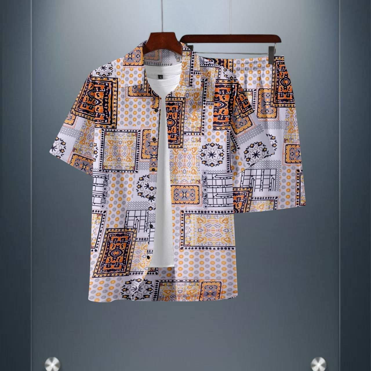 GLORISTAR Men's Shirt With Shorts Co-Ords Set ( Pack of 1 , Multicolor ) GLORISTAR Men's Shirt With Shorts Co-Ords Set ( Pack of 1 , Multicolor )
