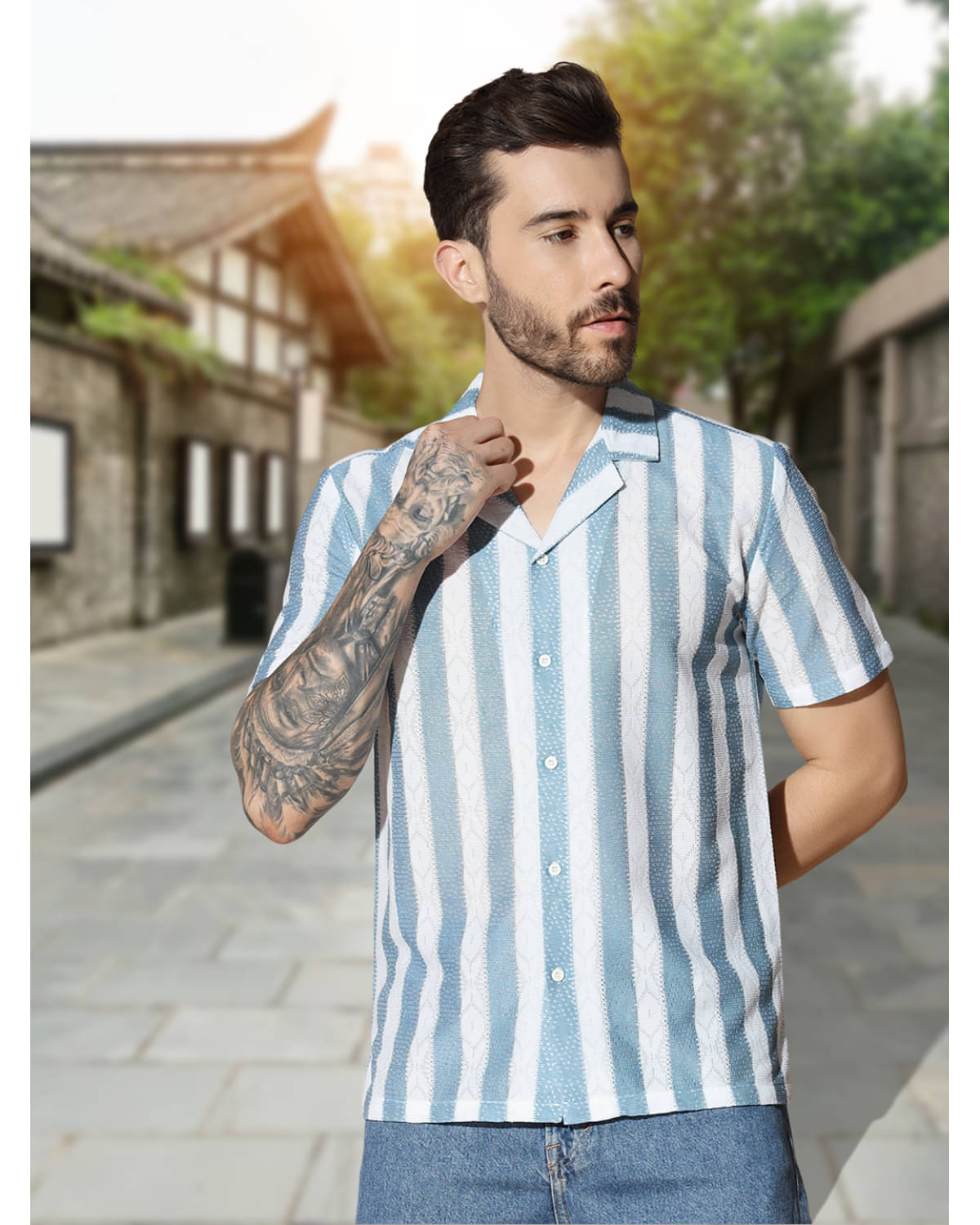     			Glito Viscose Regular Fit Solids Half Sleeves Men's Casual Shirt - Light Blue ( Pack of 1 )