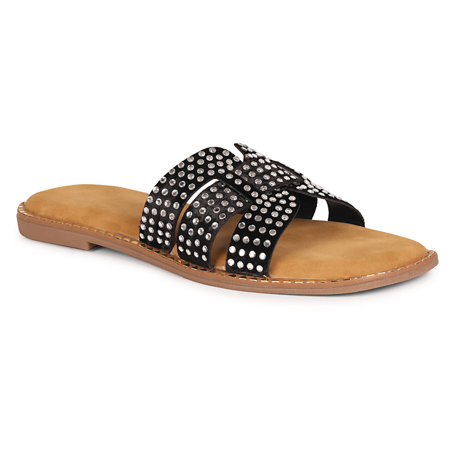     			Ishransh Black Women's Flats
