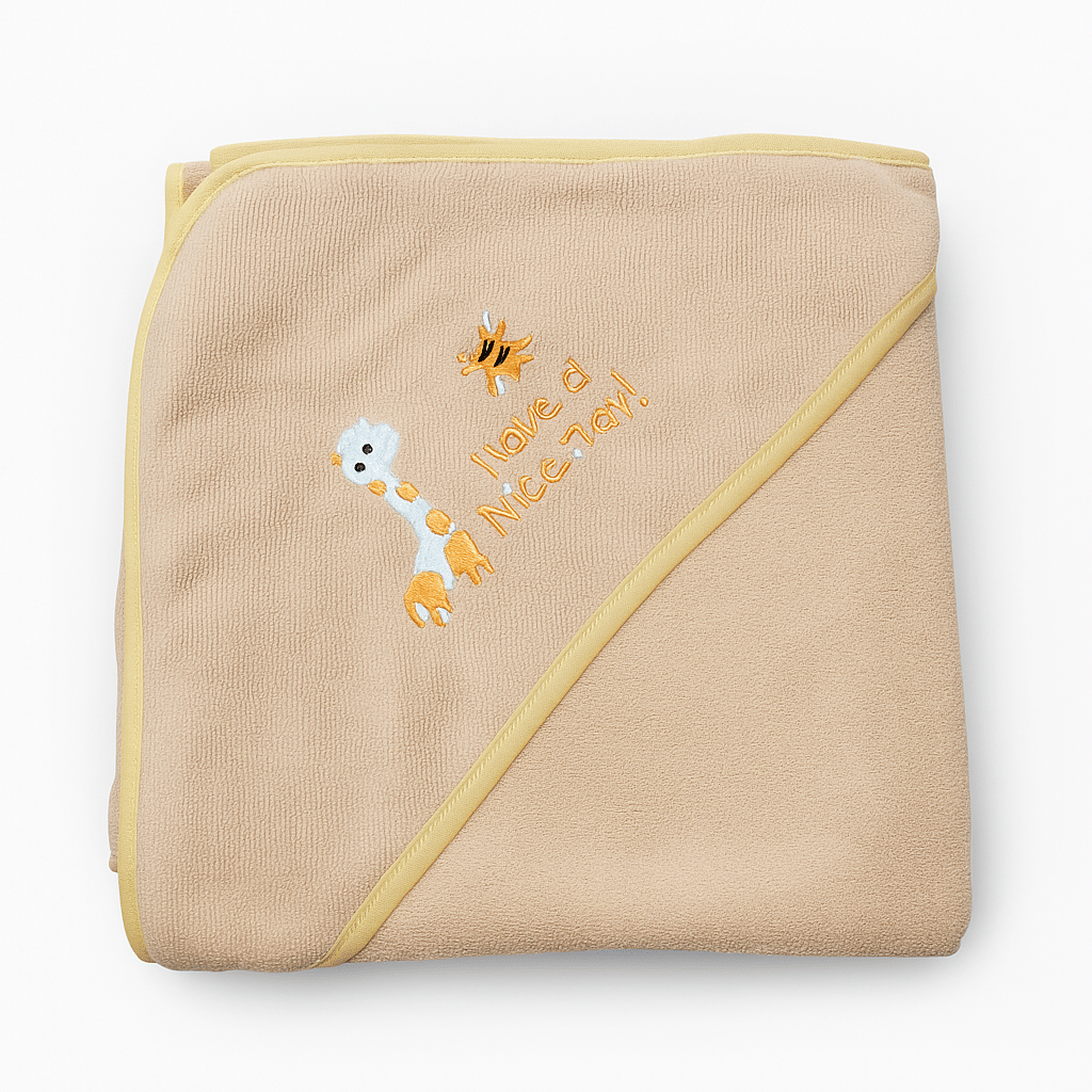 KALRA MAGIC Brown Cotton Hooded Baby Blanket ( Pack of 1 )