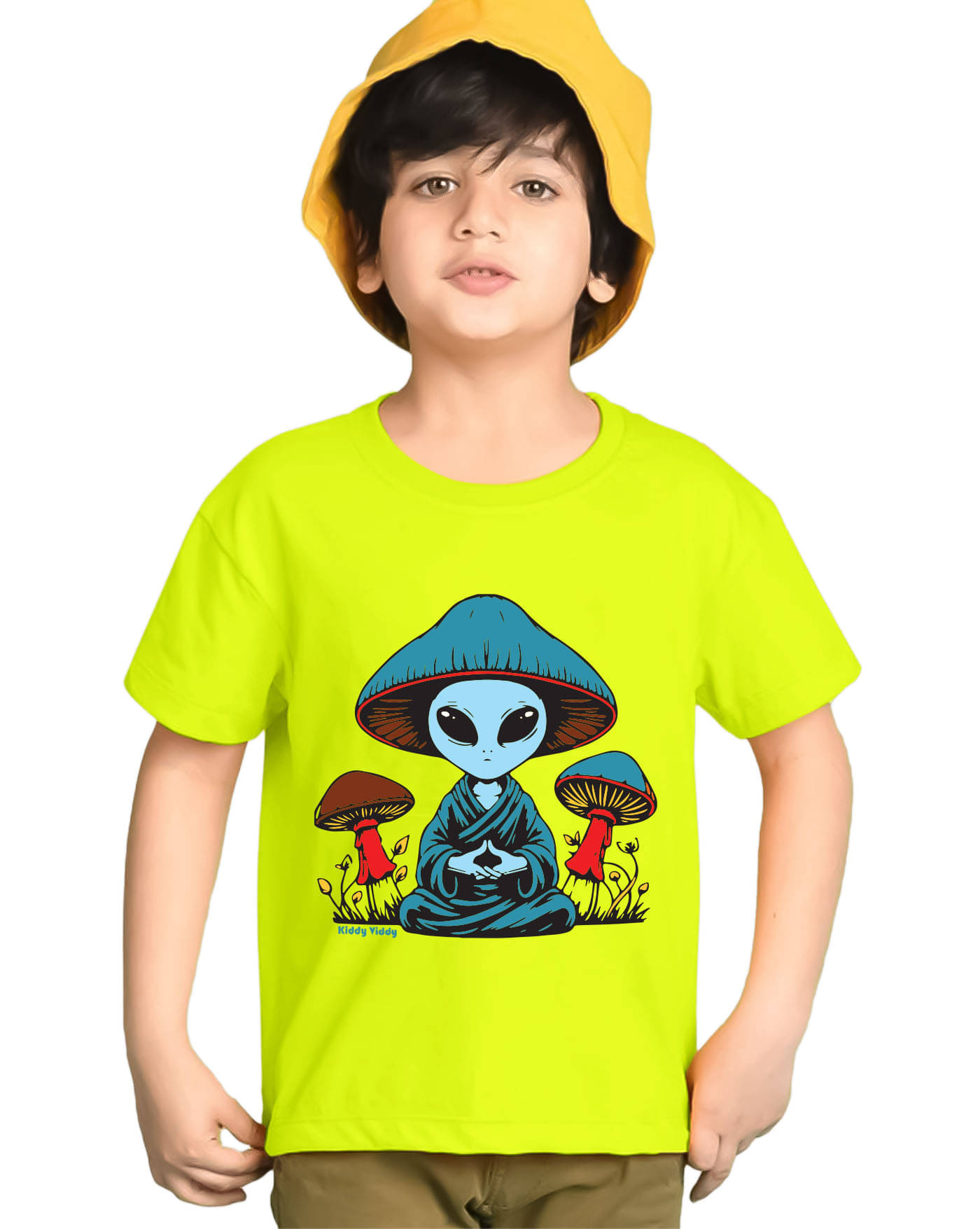     			KIDDY VIDDY Pack of 1 Boys Cotton Blend T-Shirt ( Neon Green )