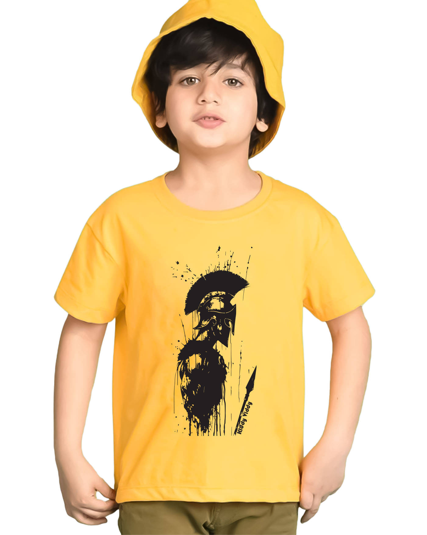     			KIDDY VIDDY Pack of 1 Boys Cotton Blend T-Shirt ( Mustard )