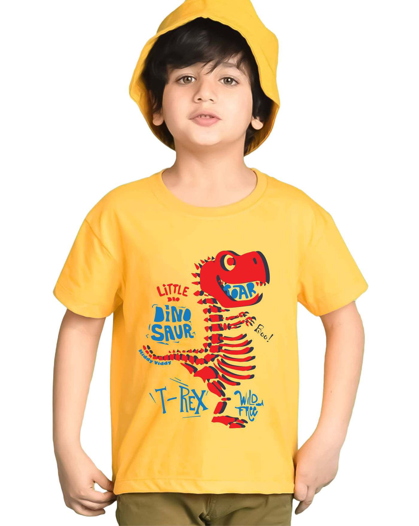     			KIDDY VIDDY Pack of 1 Boys Cotton Blend T-Shirt ( Mustard )