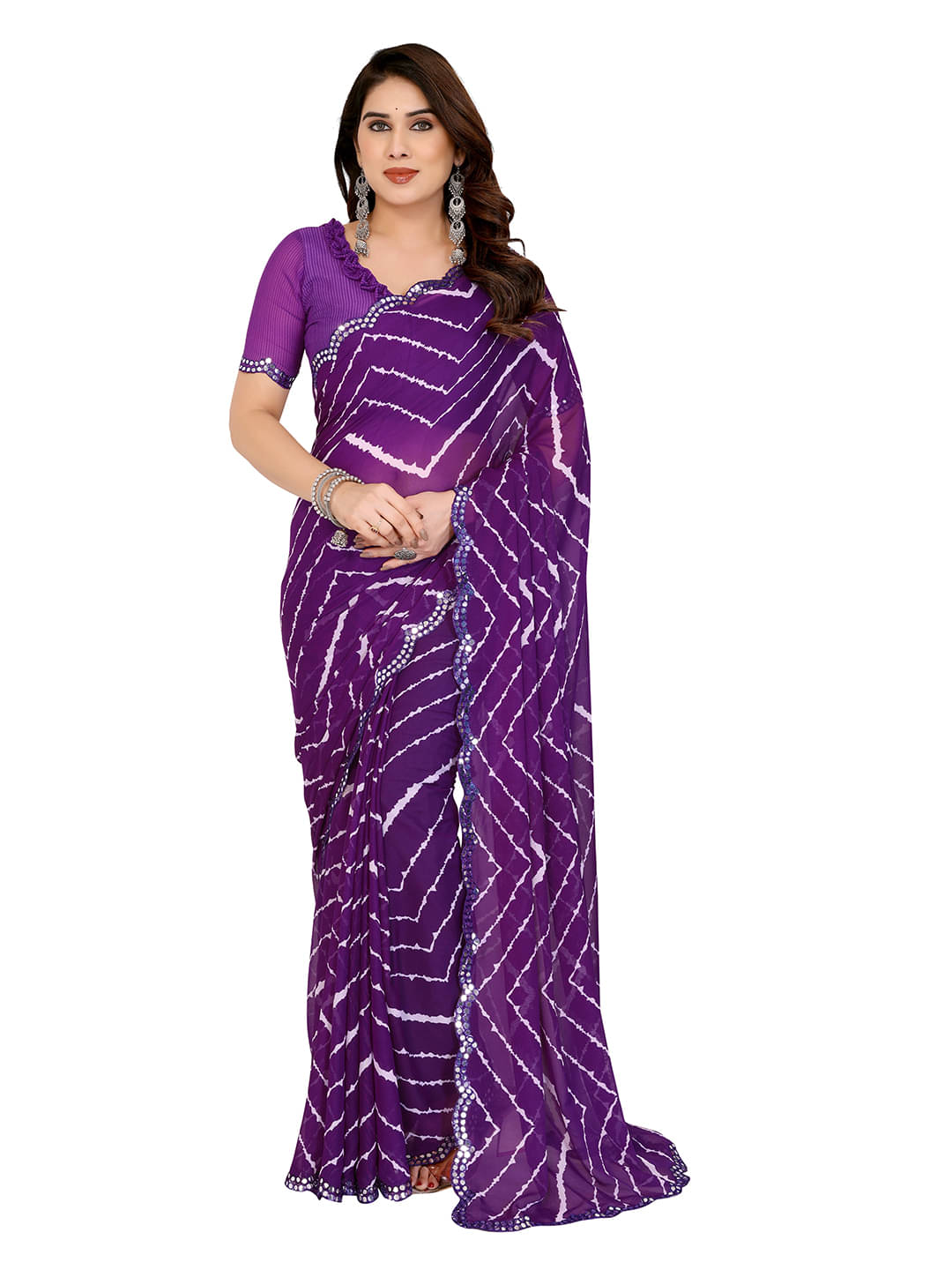 Kashvi Sarees Georgette Printed Ilkal Saree With Unstitched Blouse Piece ( Purple ) Kashvi Sarees Georgette Printed Ilkal Saree With Unstitched Blouse Piece ( Purple )