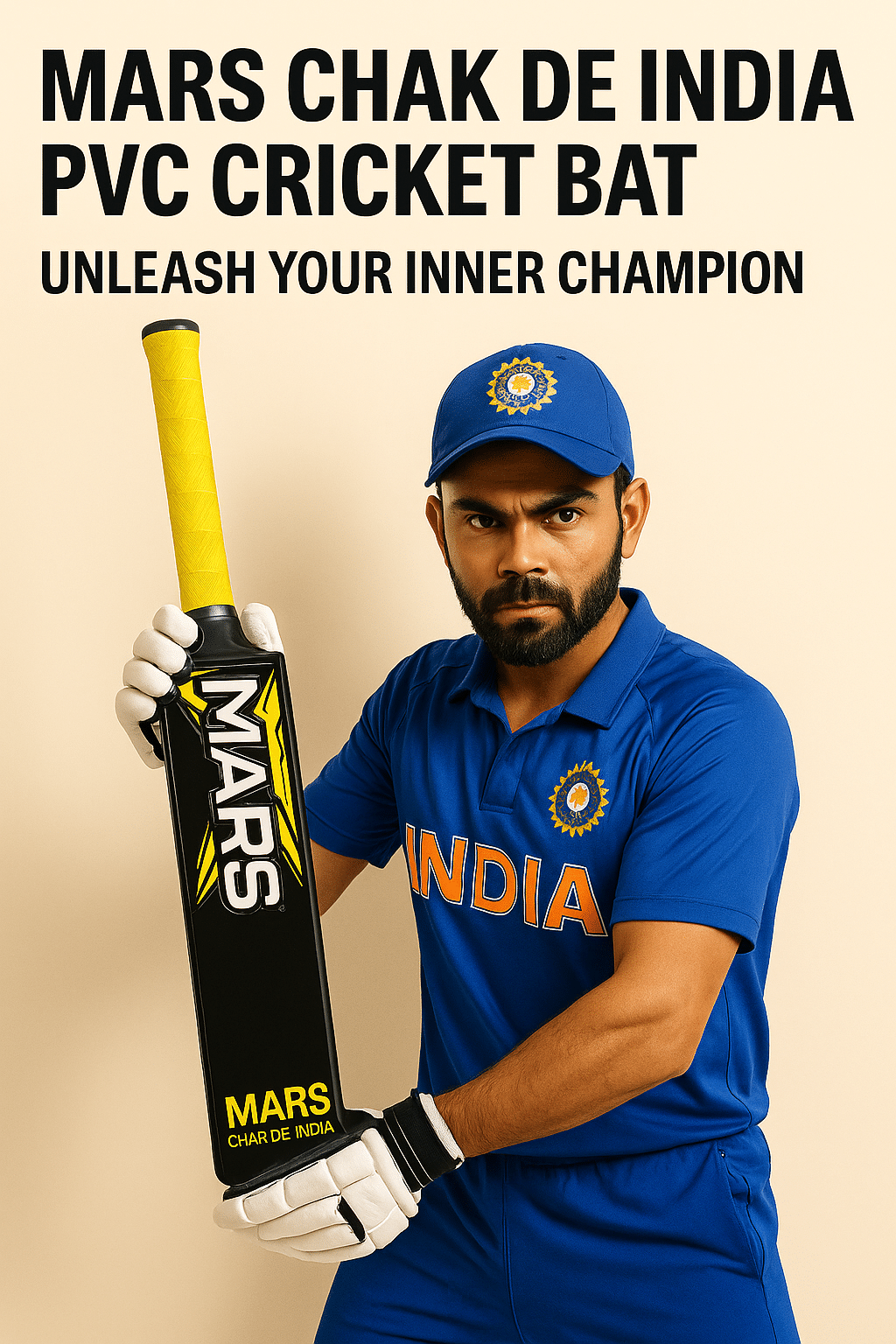     			MARS CHAK DE INDIA YELLOW GRIP TENNIS BALL BAT FOR 15+