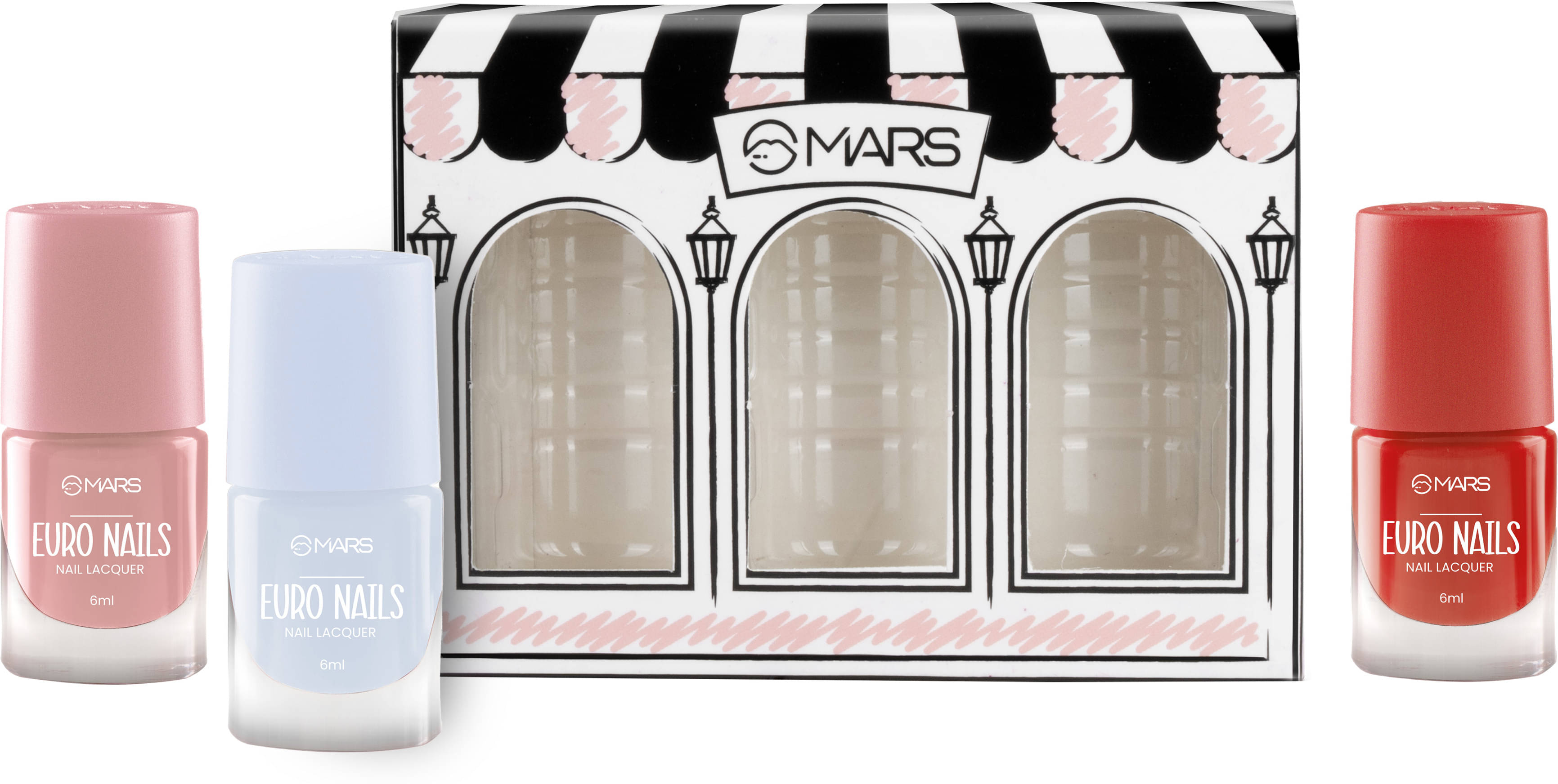    			MARS EURO Nail Lacquer |Glossy Gel Finish |Chip Free |Quick Drying Formula (6 ml x 3) (3 Items in the set)