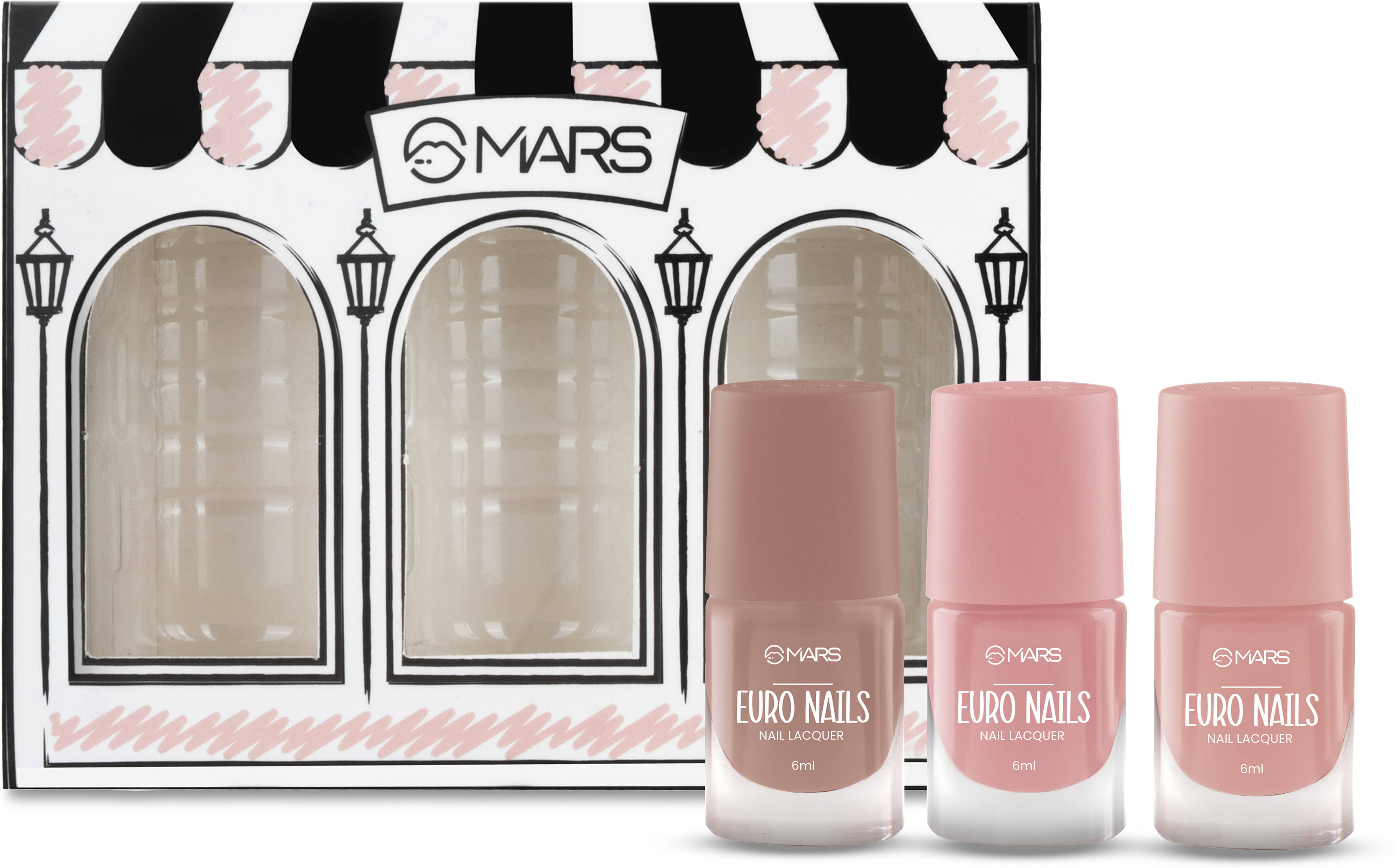     			MARS EURO Nail Lacquer |Glossy Gel Finish |Chip Free |Quick Drying Formula (6 ml x 3) (3 Items in the set)