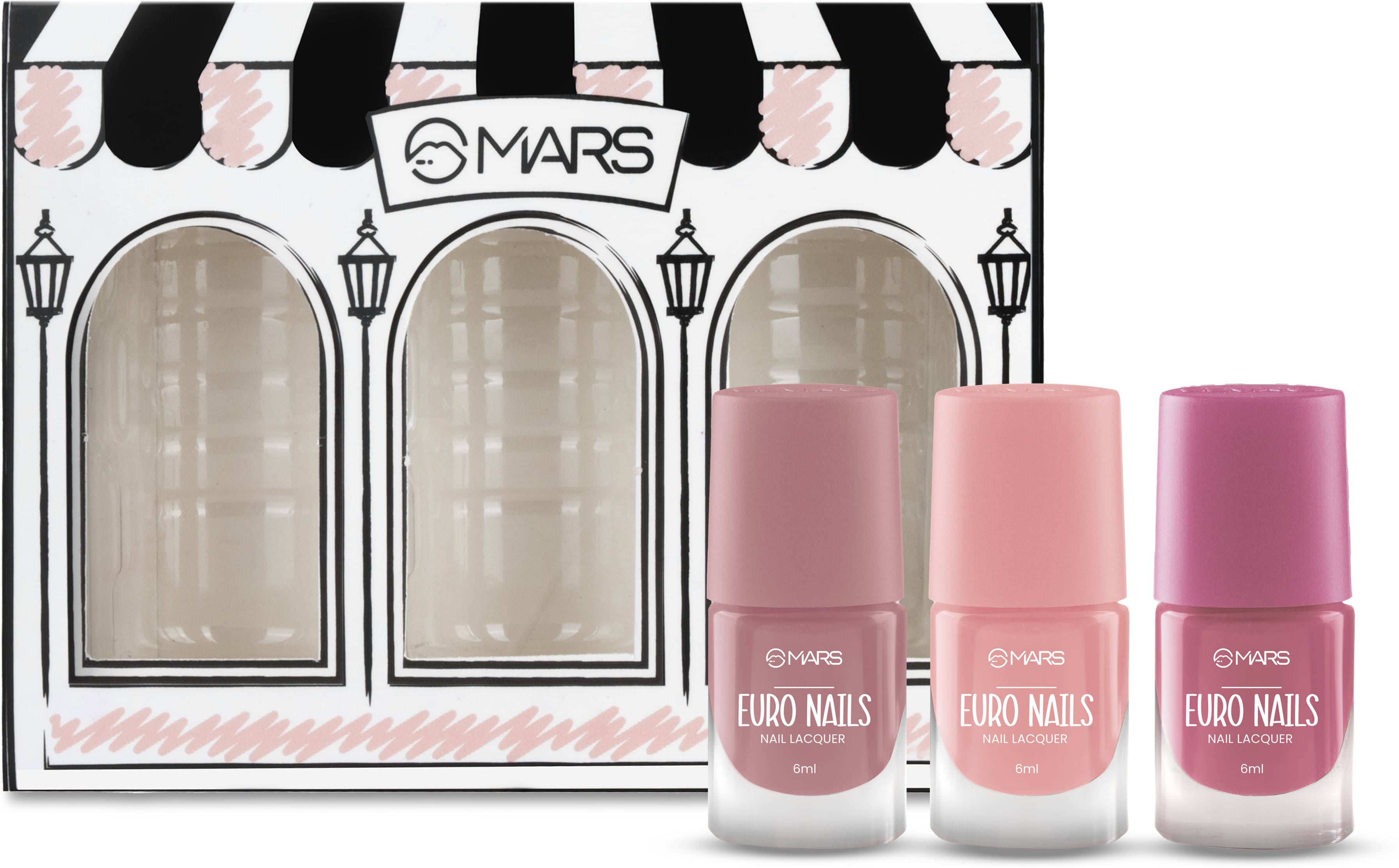 MARS EURO Nail Lacquer |Glossy Gel Finish |Chip Free |Quick Drying Formula (6 ml x 3) (3 Items in the set) MARS EURO Nail Lacquer |Glossy Gel Finish |Chip Free |Quick Drying Formula (6 ml x 3) (3 Items in the set)