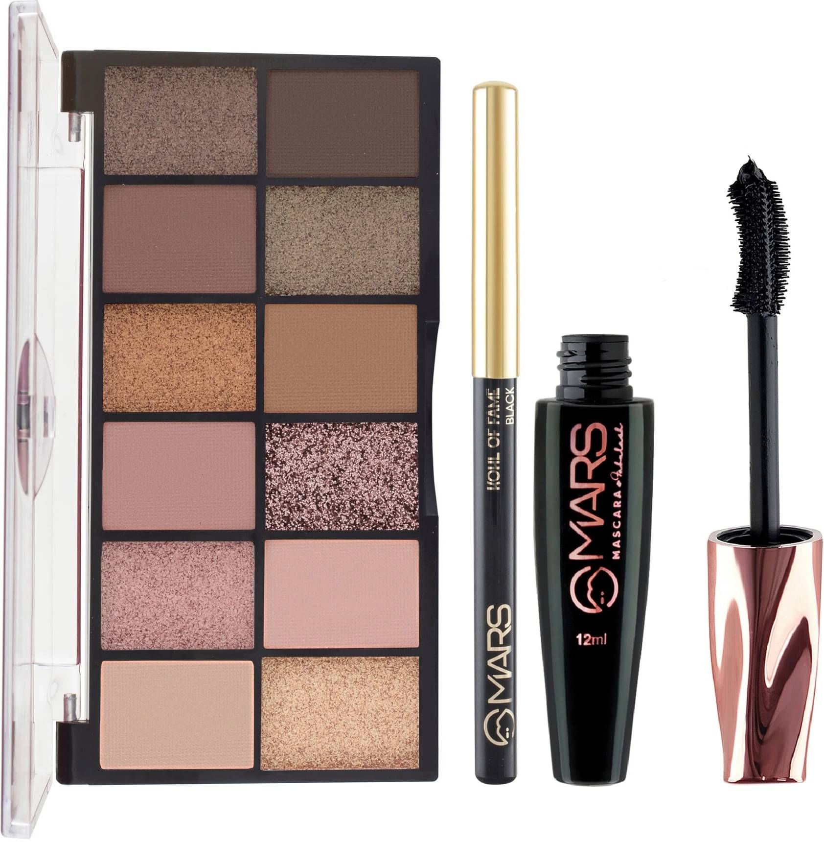     			MARS 12 Shade Smoky Eyes Eyeshadow PaletteWith Smudge Proof Mascara and Smudge Proof Kajal (3 Items in the set)