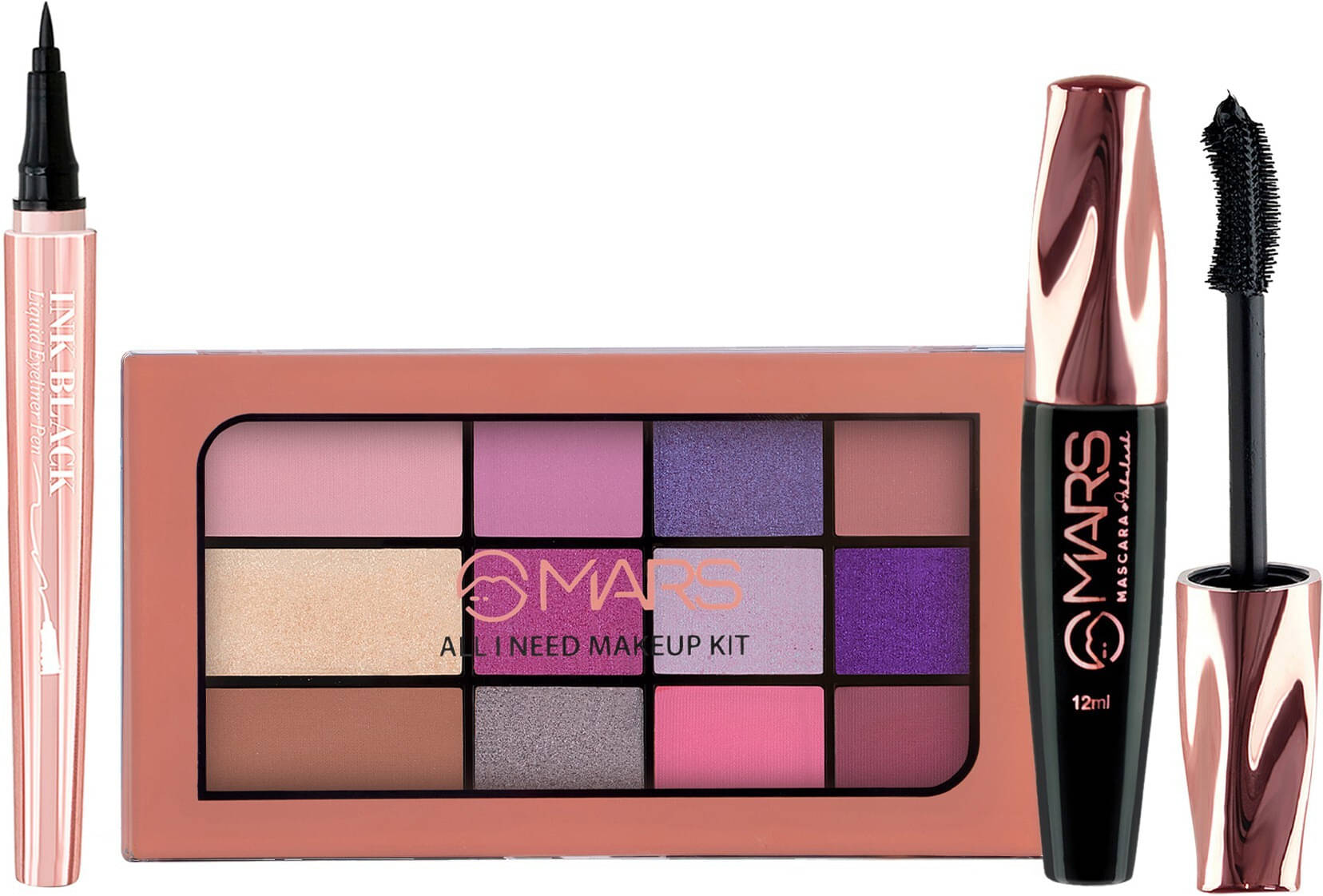     			MARS 9 Shade Eyeshdow+Highlighter+Blusher+Bronzer+Smudge Proof Mascara+Eyeliner-02