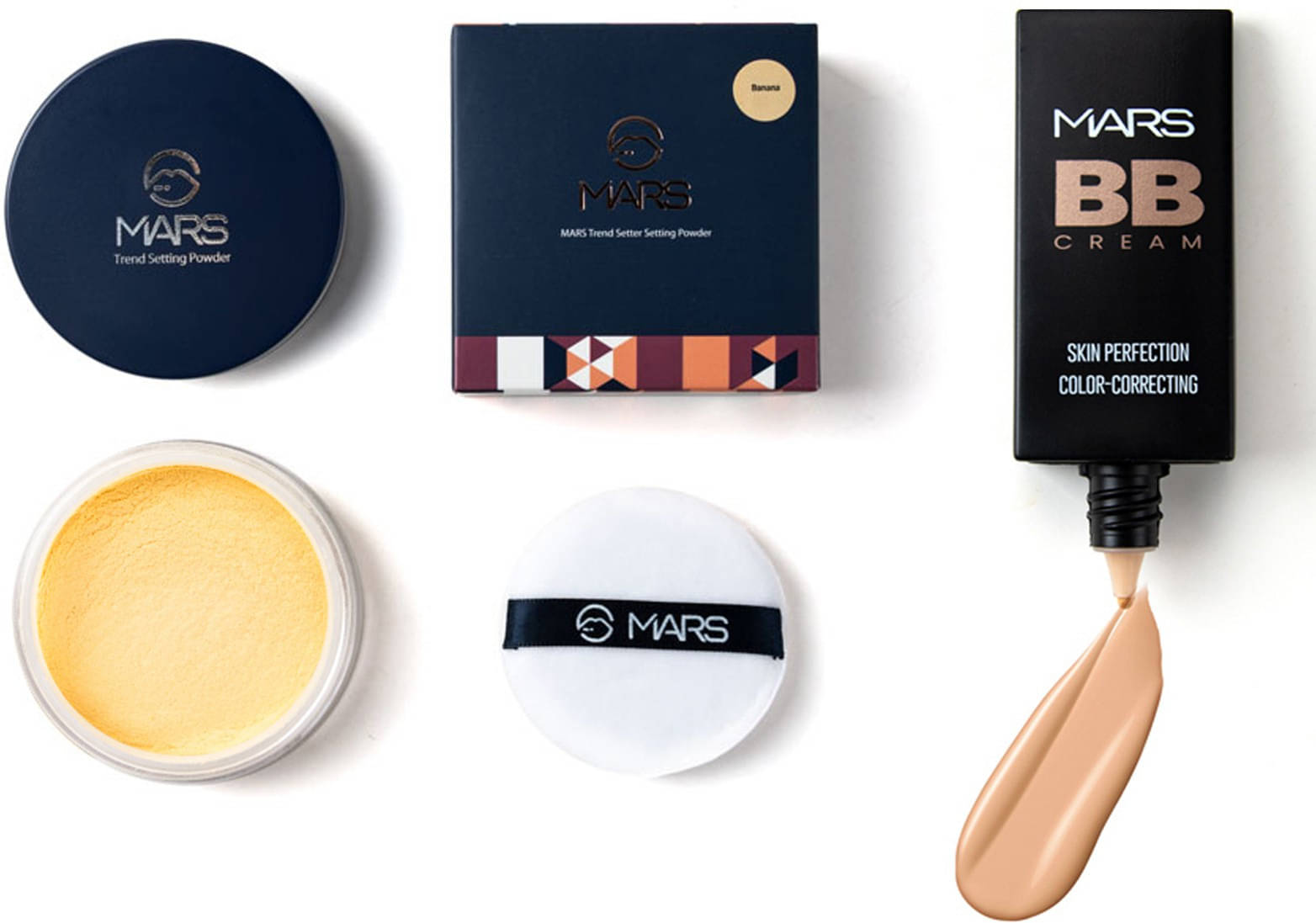     			MARS Ultra Fine Matte Loose Powder With Medium BB Cream Foundation (2 Items in the set)
