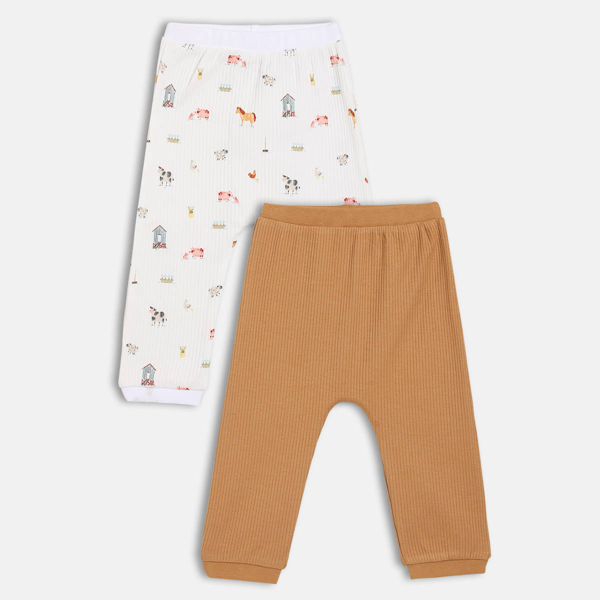     			MINI KLUB Pack of 2 Baby Boys Cotton Joggers ( Multicolor )