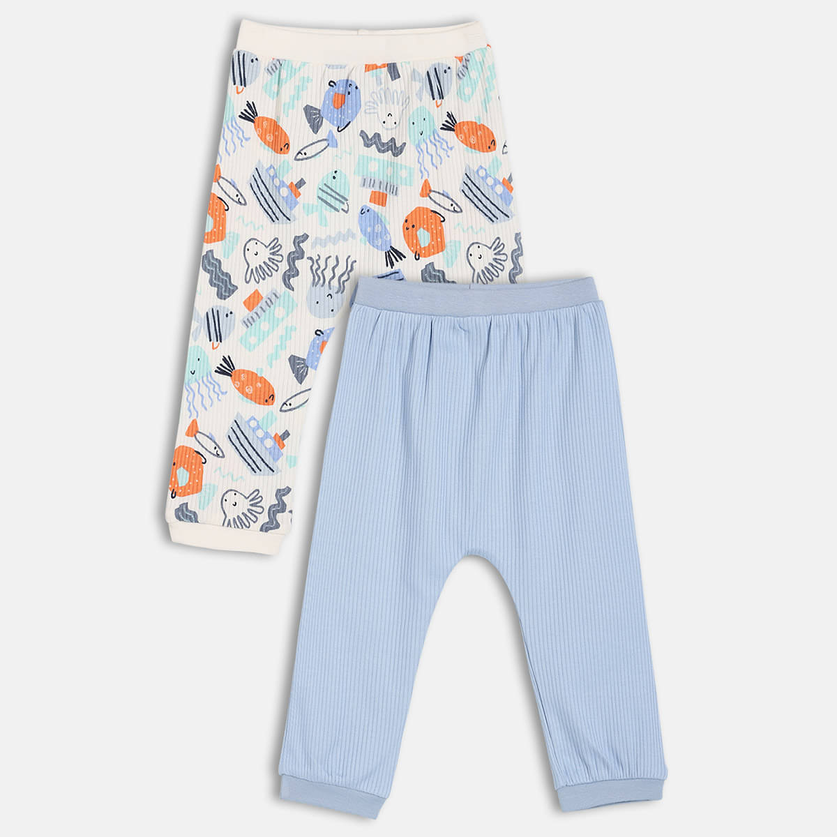     			MINI KLUB Pack of 2 Baby Boys Cotton Joggers ( Multicolor )