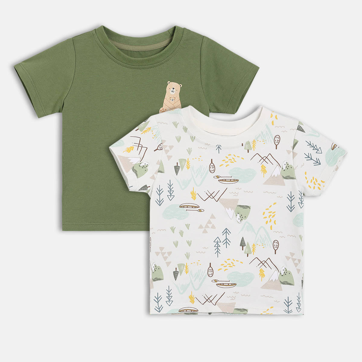     			MINI KLUB Pack of 2 Baby Boys Cotton T-Shirt ( Multicolor )