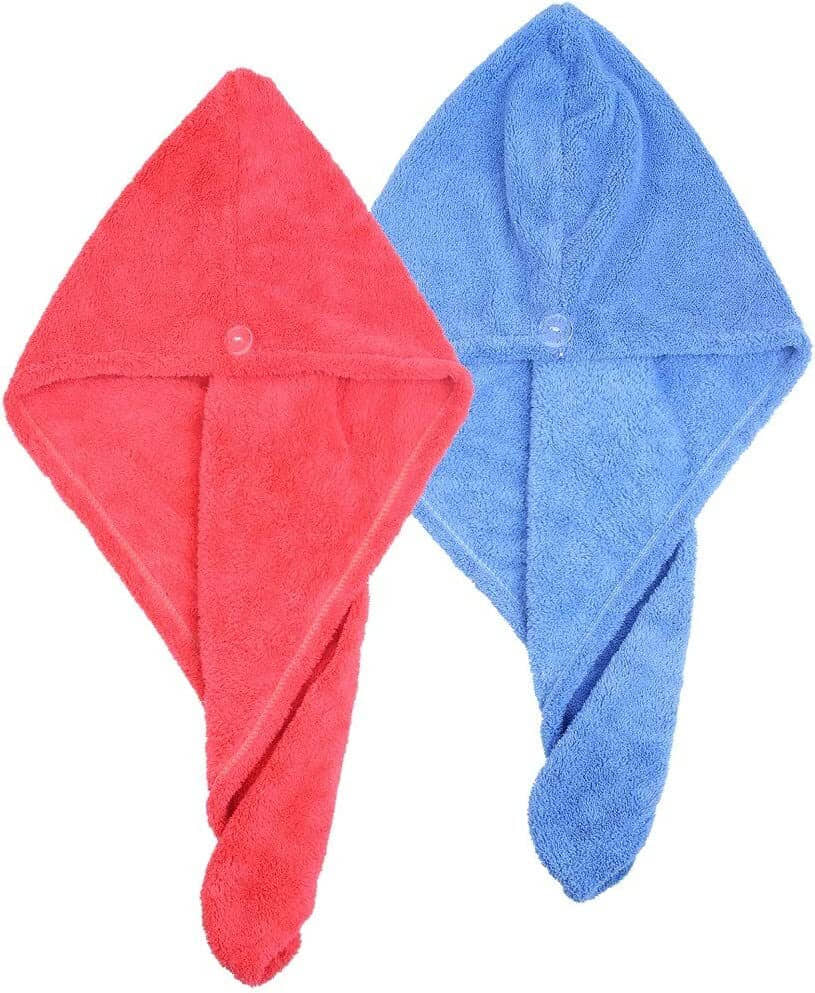Midastra Multicolor Hair Towel Wrap ( Pack of 2 )