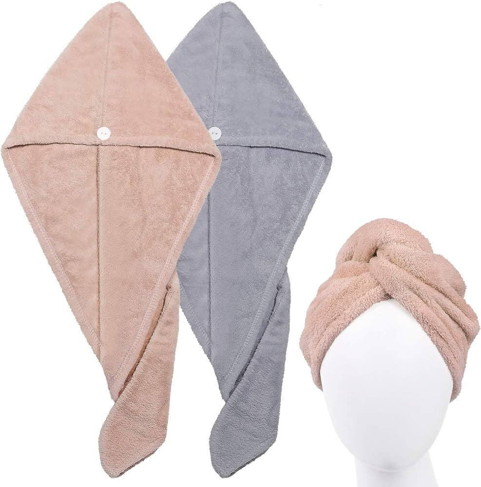 Midastra Multicolor Hair Towel Wrap ( Pack of 2 )