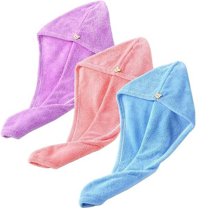     			Midastra Multicolor Hair Towel Wrap ( Pack of 3 )