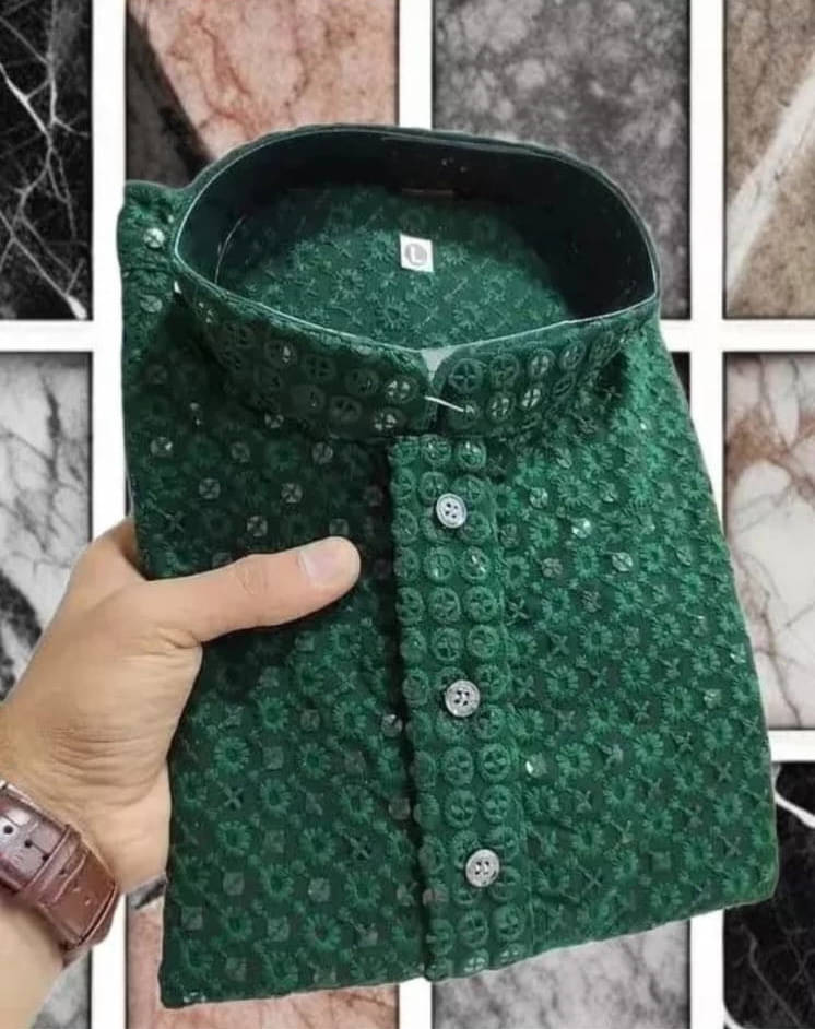     			NCC Dark Green Viscose Men's Regular Kurta ( Pack of 1 )