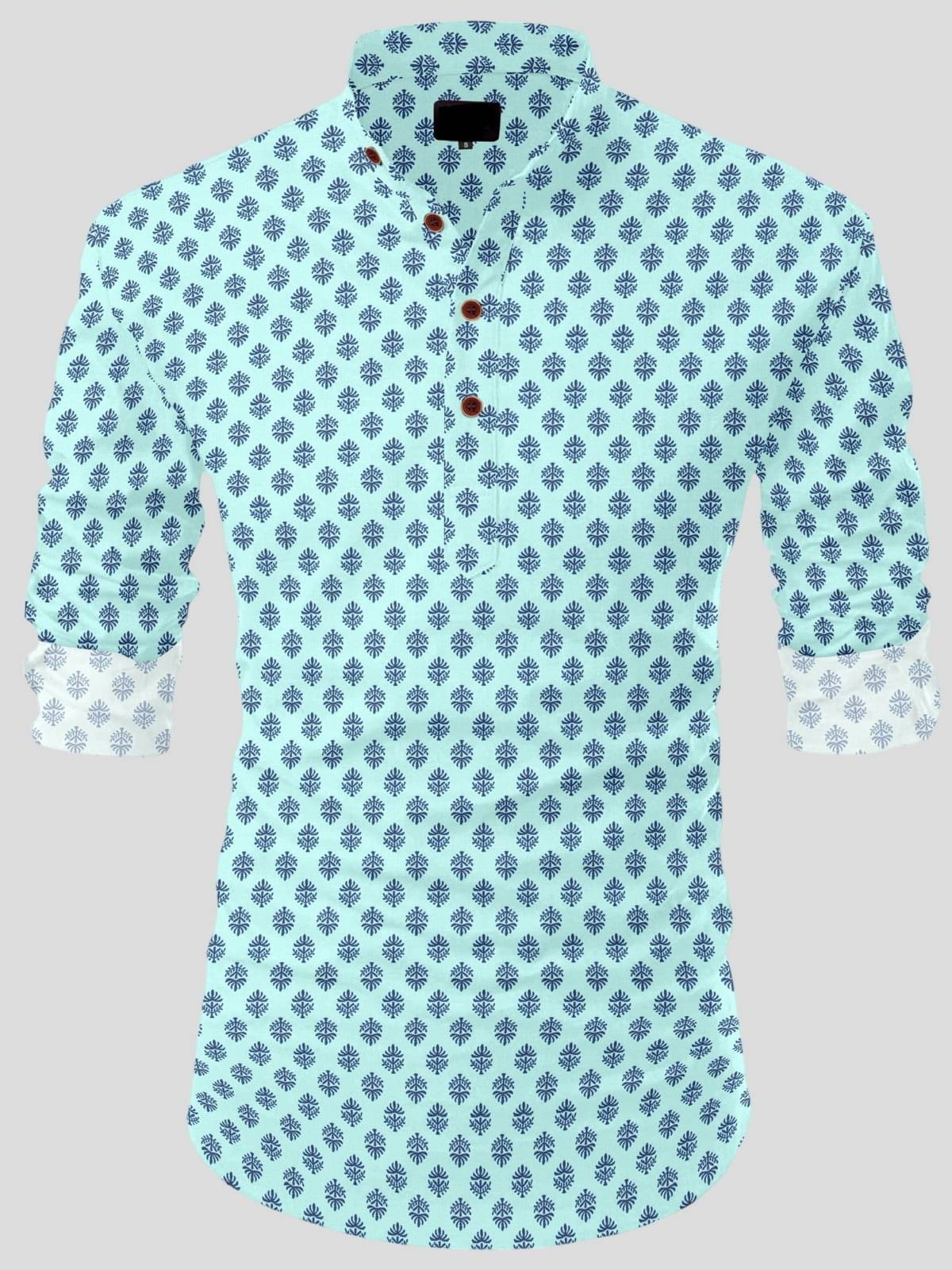 NCC Green Cotton Blend Men's Shirt Style Kurta ( Pack of 1 ) NCC Green Cotton Blend Men's Shirt Style Kurta ( Pack of 1 )