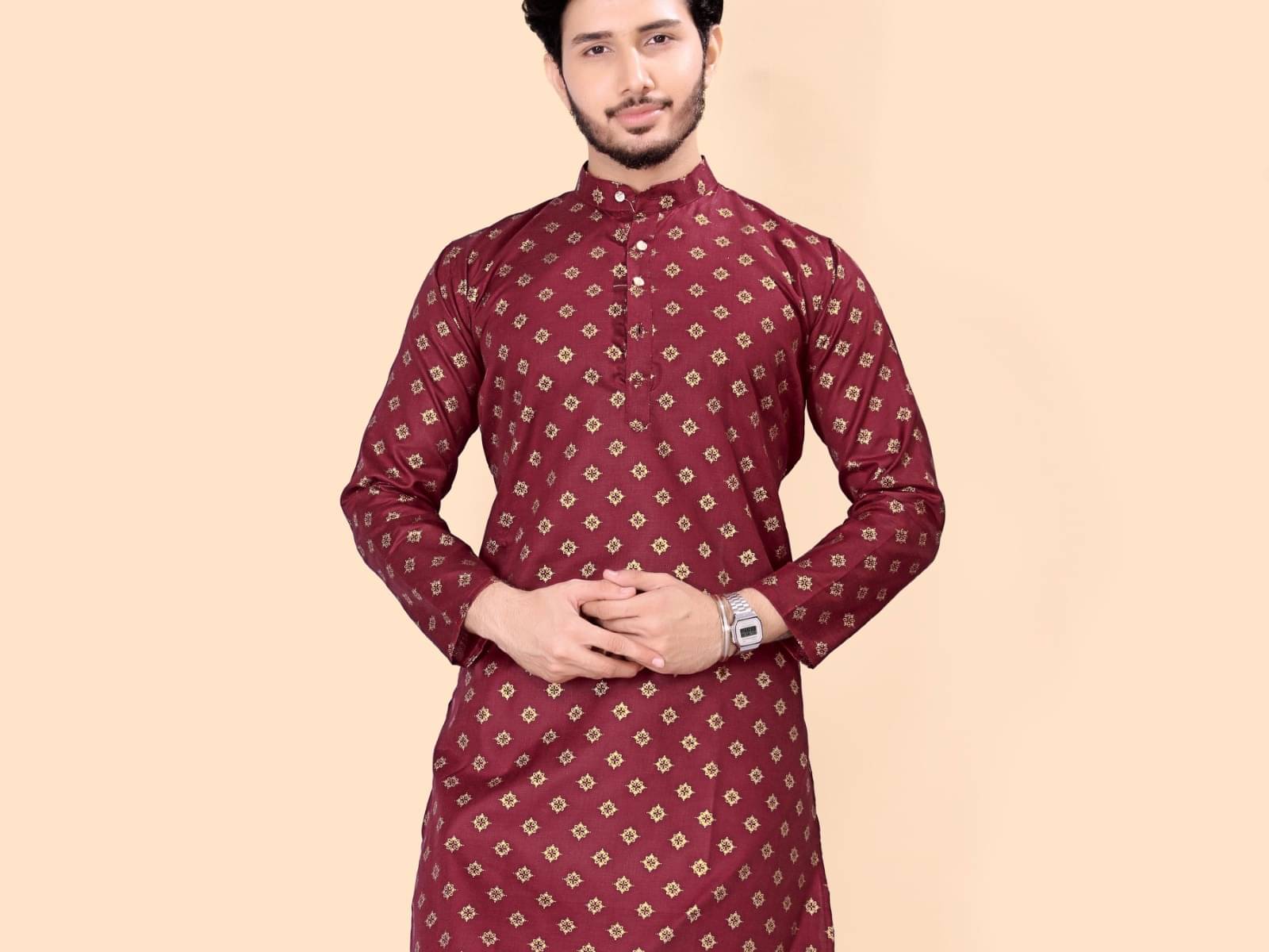 NCC Maroon Cotton Blend Men's Regular Kurta ( Pack of 1 ) NCC Maroon Cotton Blend Men's Regular Kurta ( Pack of 1 )