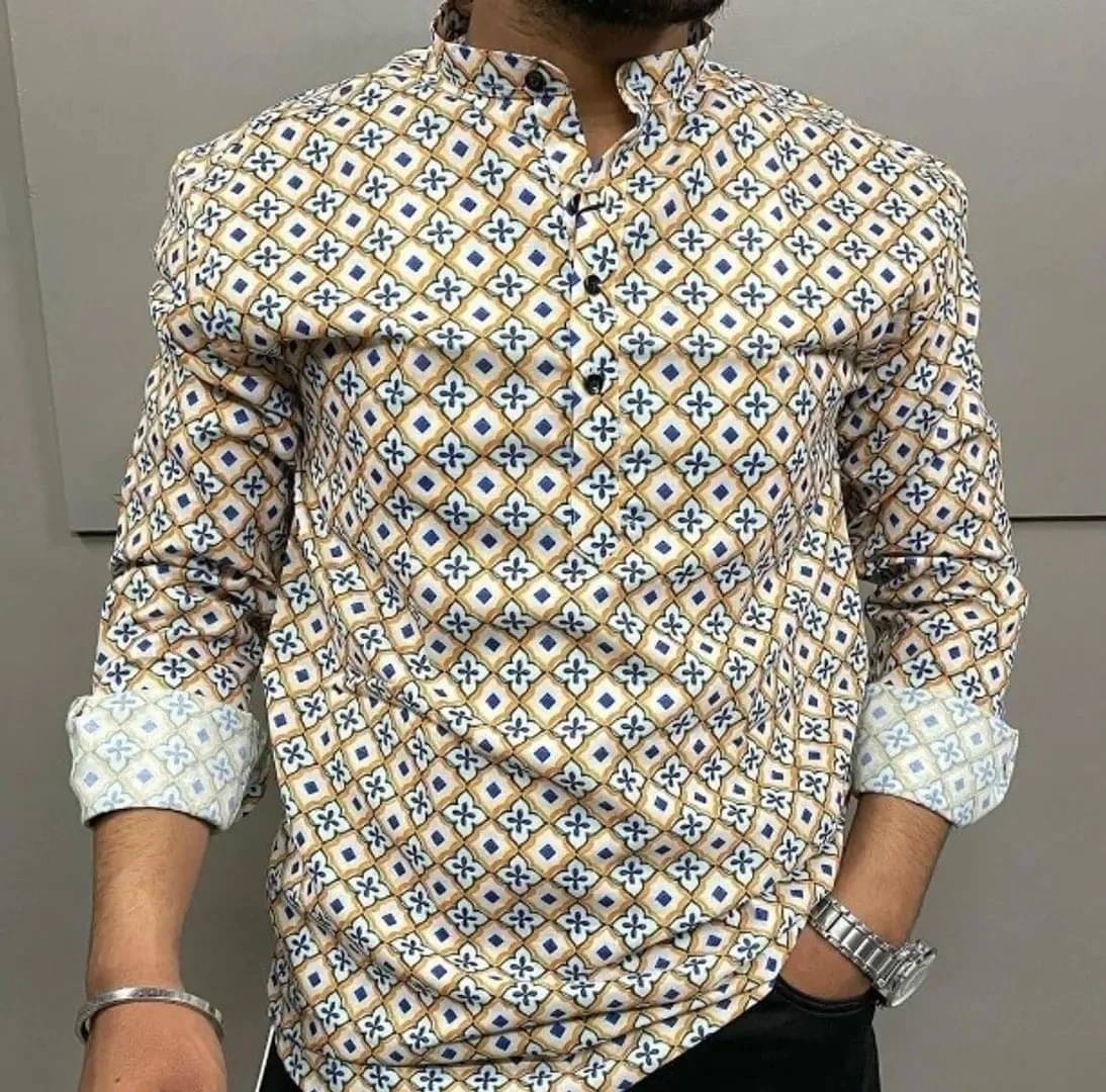 NCC Multi Cotton Blend Men's Shirt Style Kurta ( Pack of 1 ) NCC Multi Cotton Blend Men's Shirt Style Kurta ( Pack of 1 )