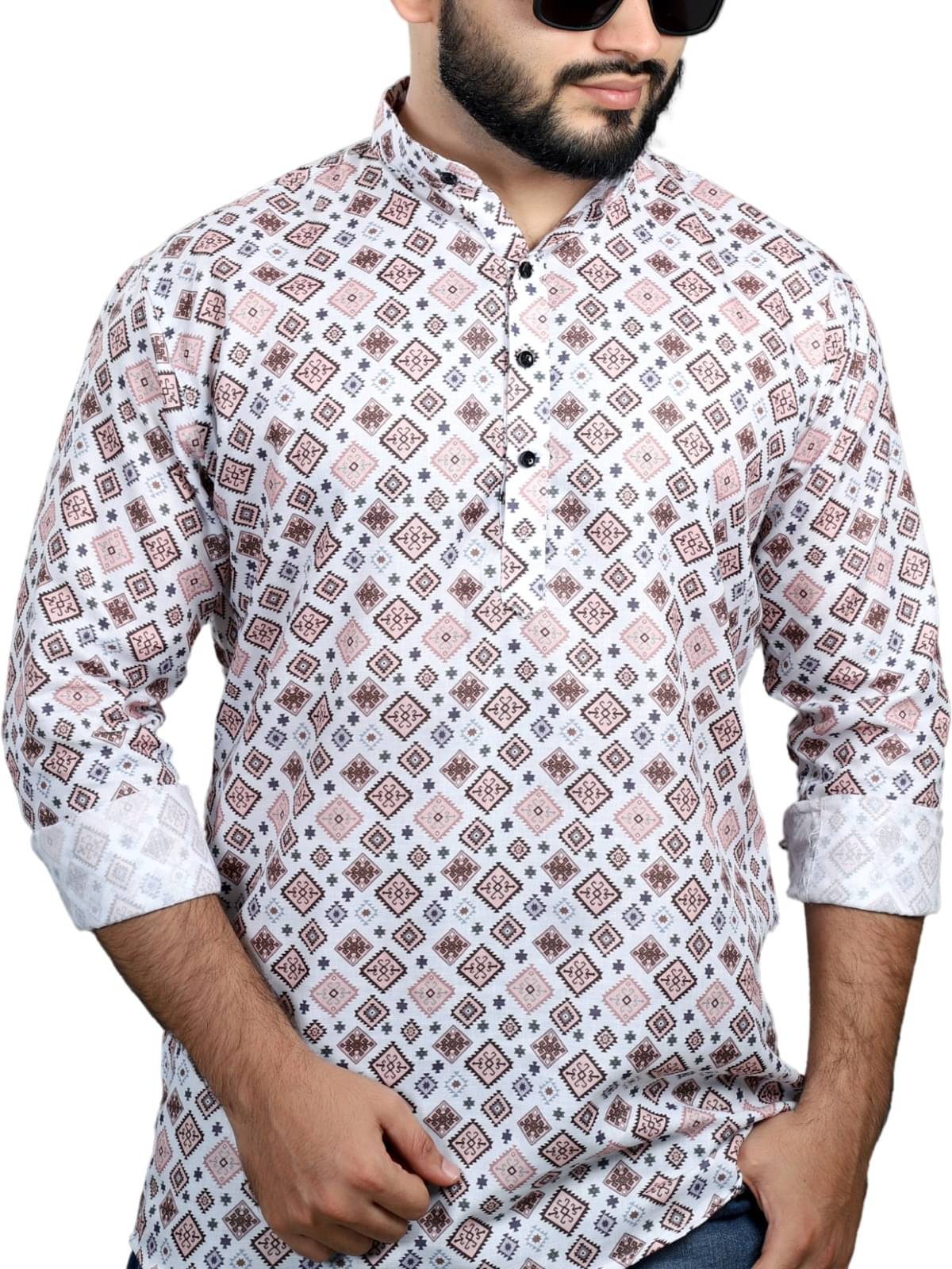 NCC Multi Cotton Blend Men's Shirt Style Kurta ( Pack of 1 ) NCC Multi Cotton Blend Men's Shirt Style Kurta ( Pack of 1 )