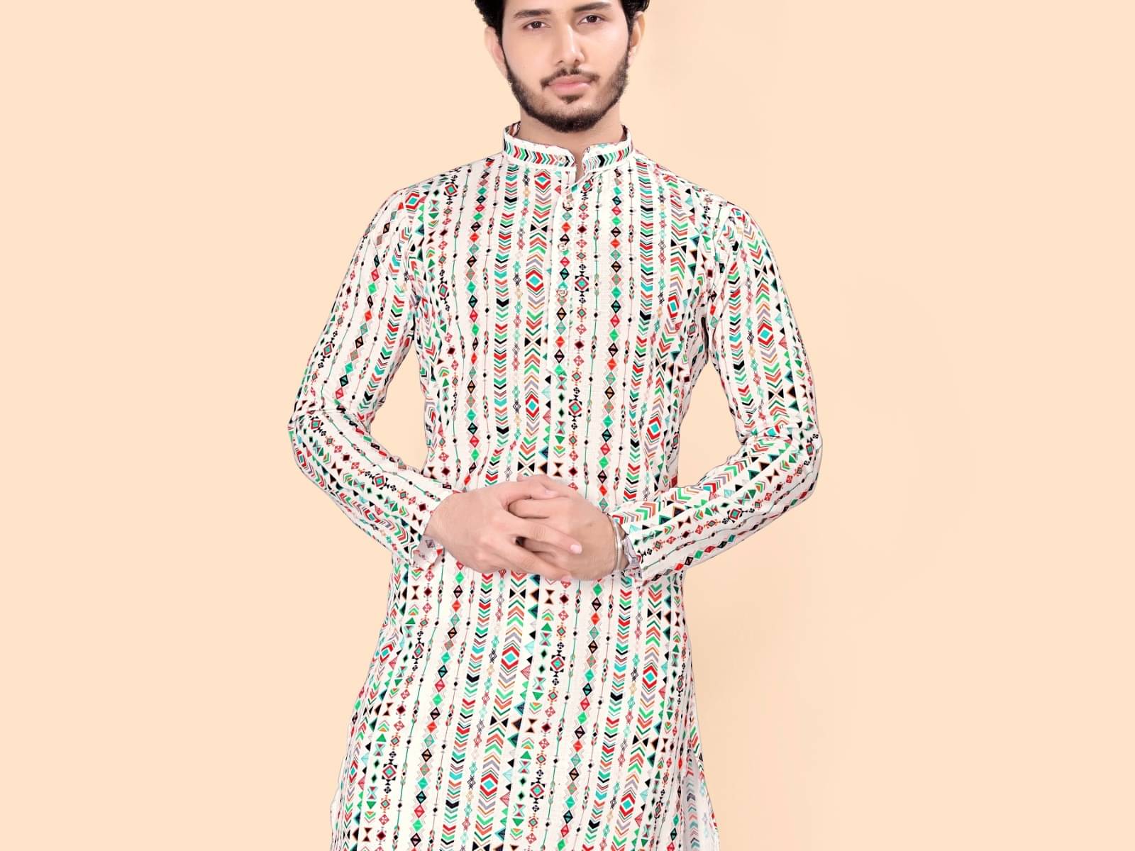 NCC Multi Cotton Blend Men's Regular Kurta ( Pack of 1 )     			NCC Multi Cotton Blend Men's Regular Kurta ( Pack of 1 )