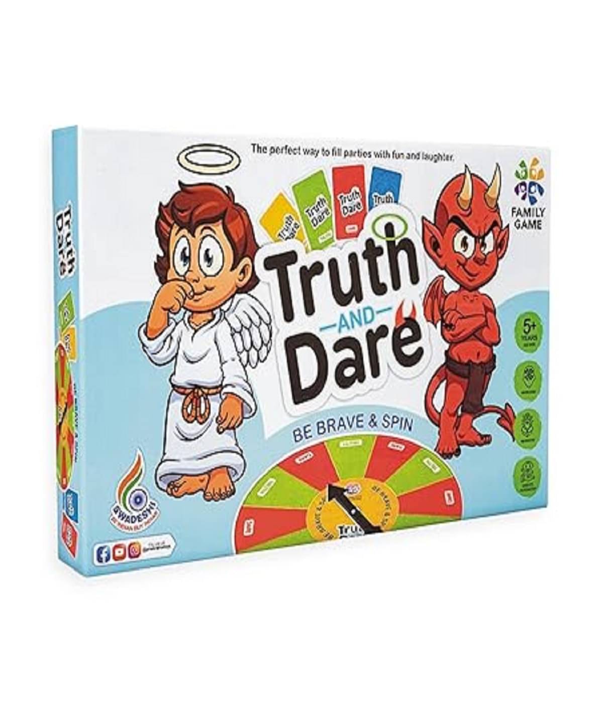 OLIFIN  Truth & Dare Party Board Game Picnic Family Games for Kids & Adults - Multi Fun Card Game for All. Teens and Adults Pack of 1     			OLIFIN  Truth & Dare Party Board Game Picnic Family Games for Kids & Adults - Multi Fun Card Game for All. Teens and Adults Pack of 1