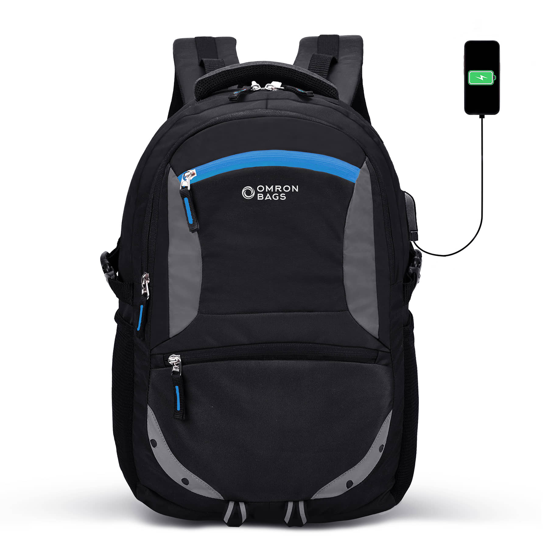 OMRON BAGS 35 Ltrs Polyester Backpack With Raincover *For Men & Women ( Black ) - Handbags | Buy online on ZillyBuy