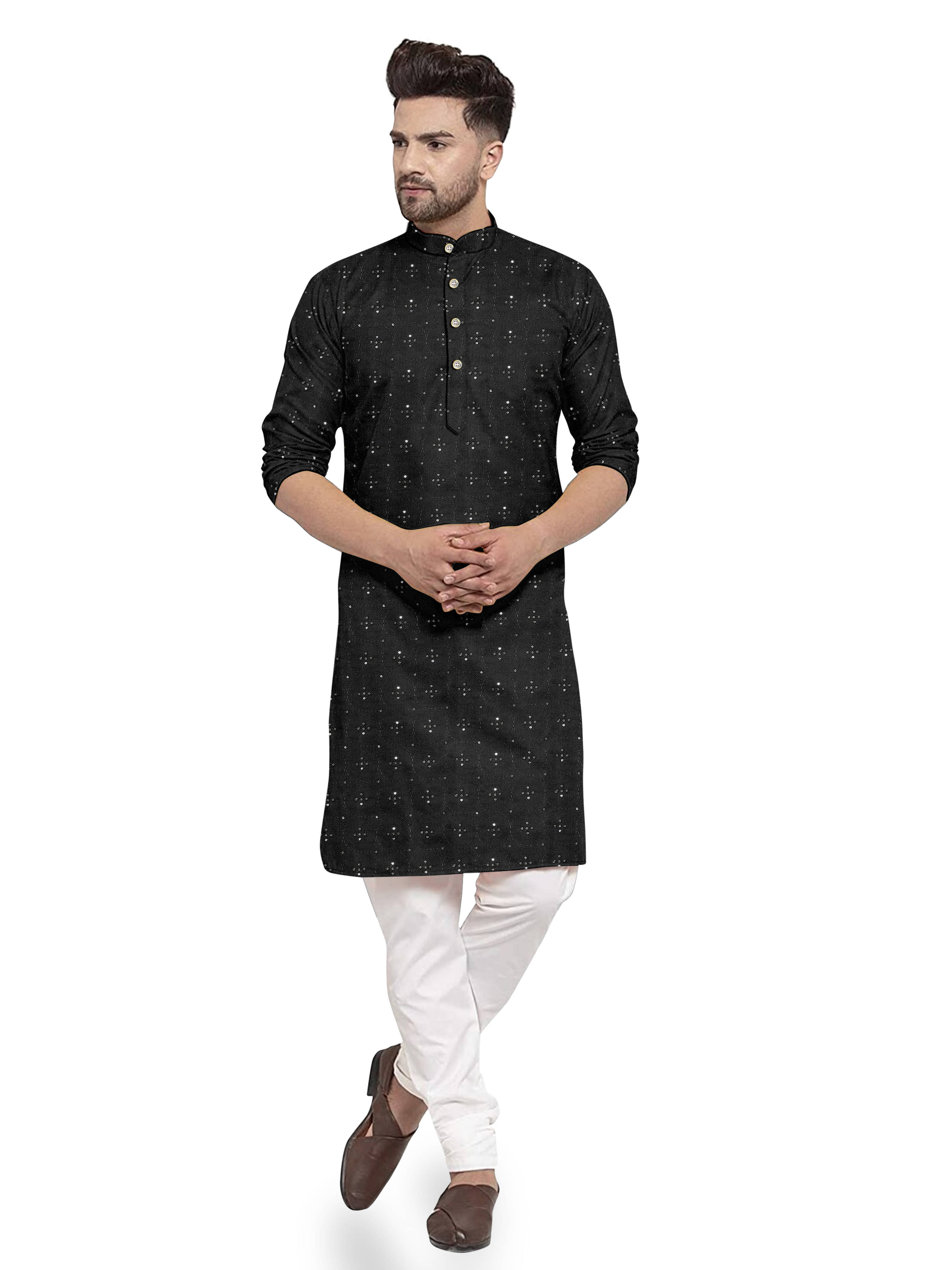 ONECLICK Black Cotton Men's Regular Kurta ( Pack of 1 ) ONECLICK Black Cotton Men's Regular Kurta ( Pack of 1 )