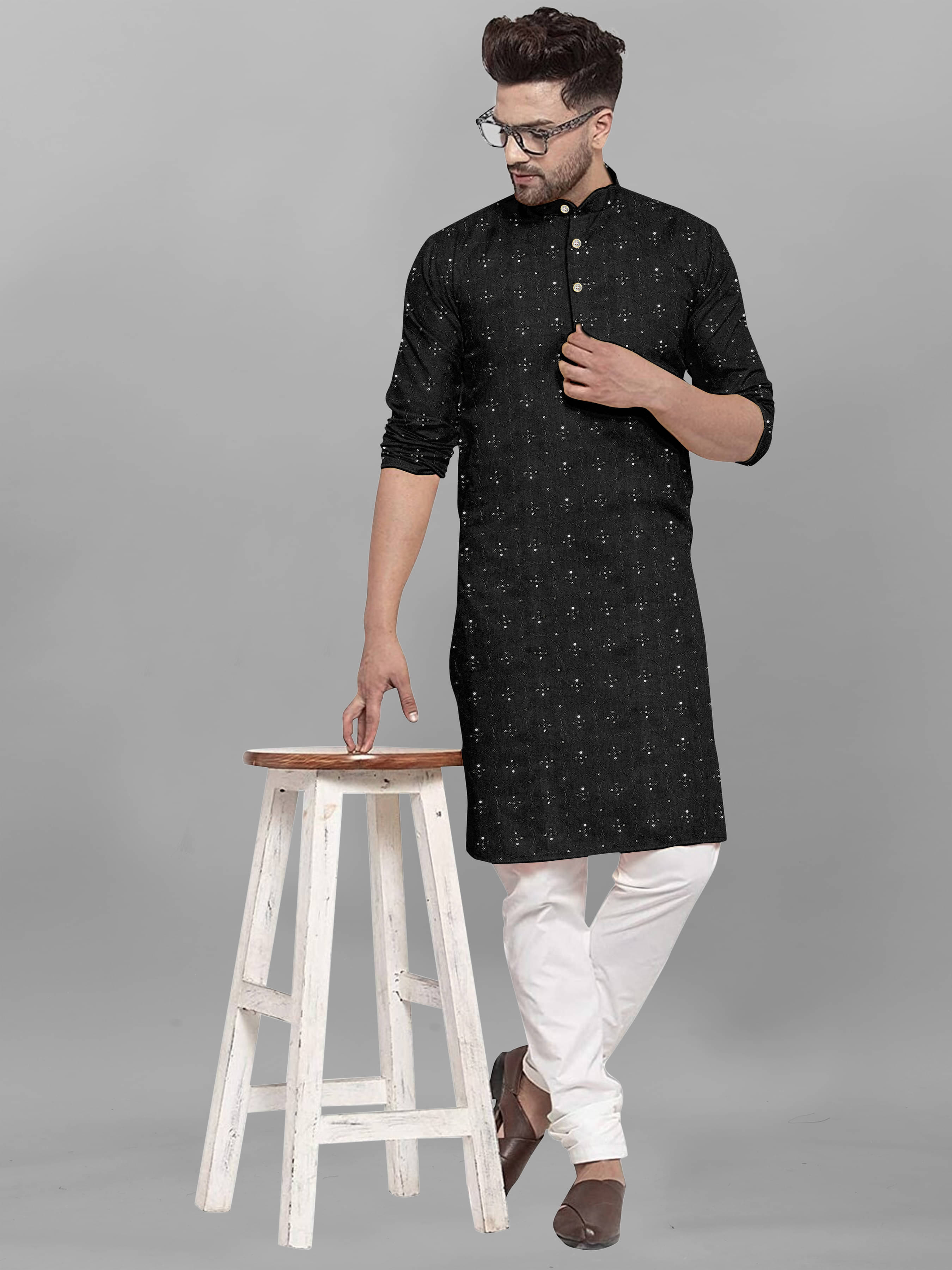 ONECLICK Black Cotton Men's Regular Kurta ( Pack of 1 ) ONECLICK Black Cotton Men's Regular Kurta ( Pack of 1 )