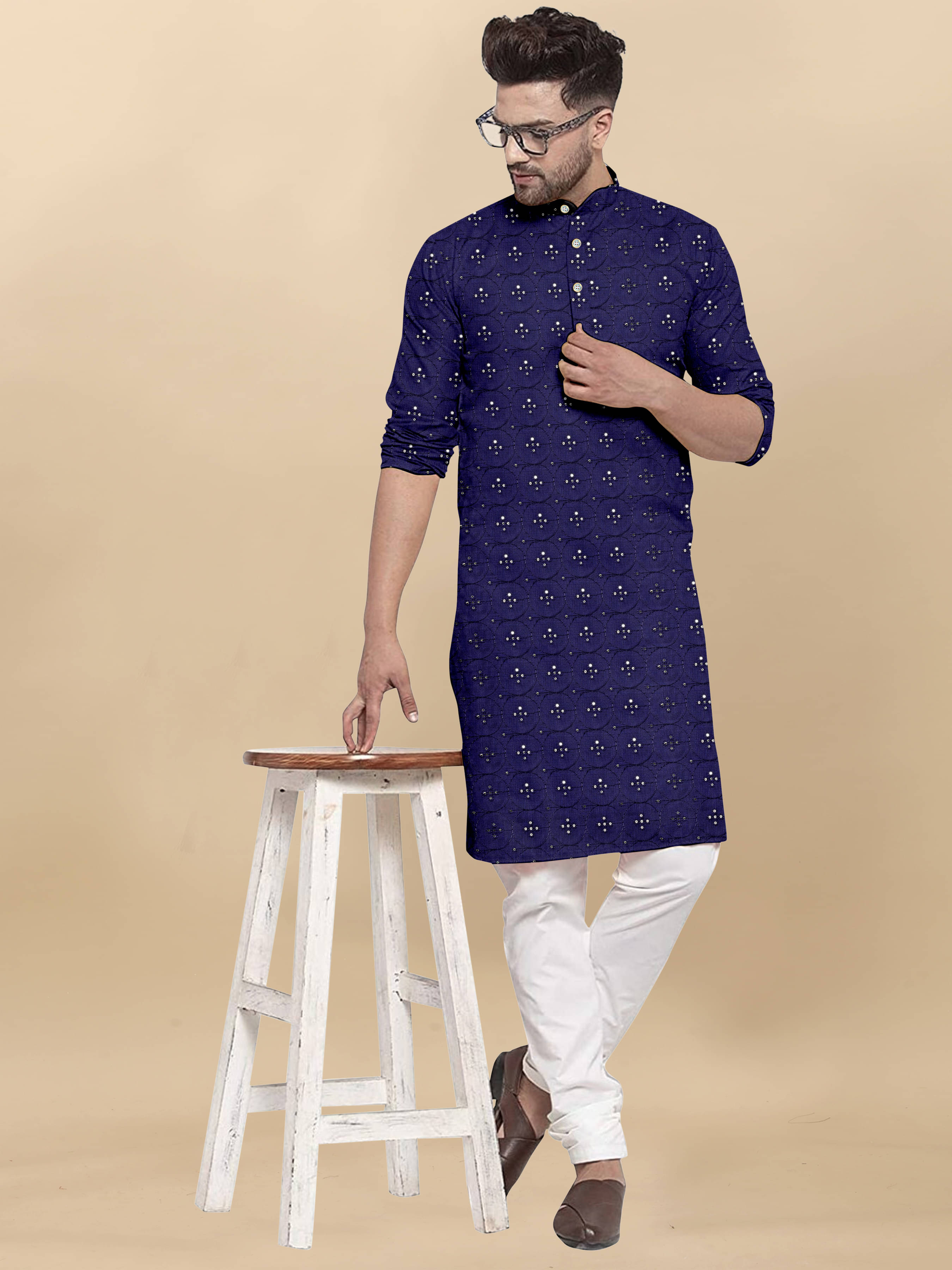 ONECLICK Blue Cotton Men's Regular Kurta ( Pack of 1 ) ONECLICK Blue Cotton Men's Regular Kurta ( Pack of 1 )