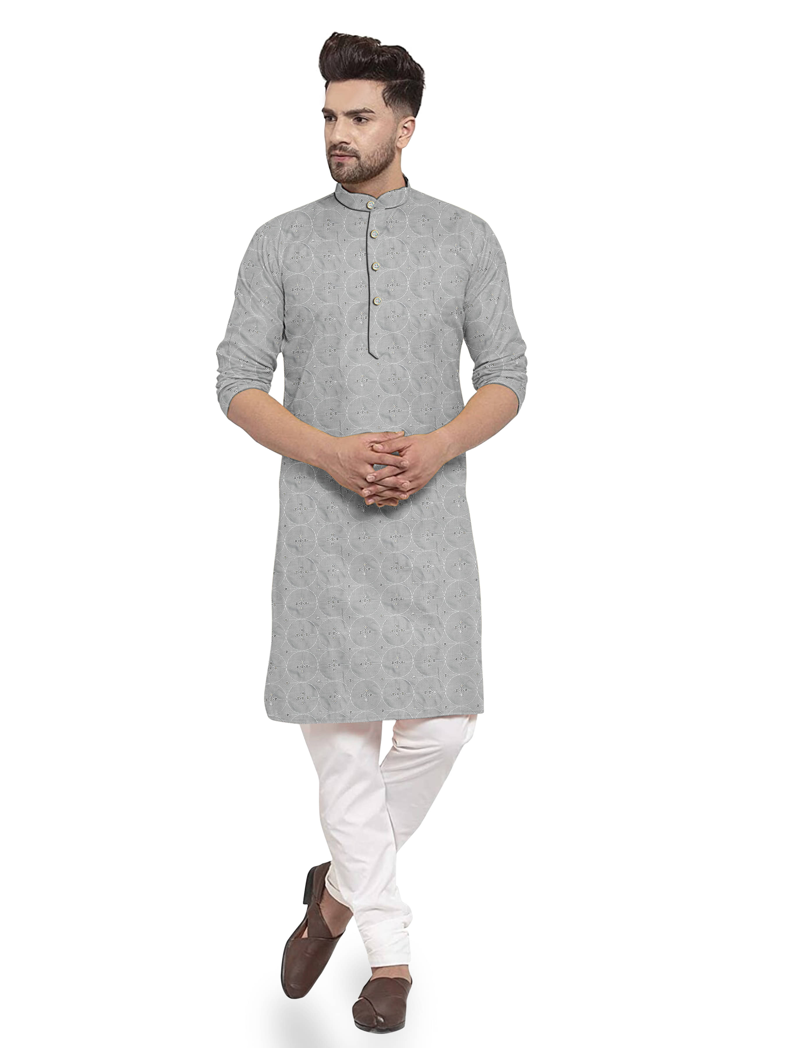 ONECLICK Grey Cotton Men's Regular Kurta ( Pack of 1 ) ONECLICK Grey Cotton Men's Regular Kurta ( Pack of 1 )