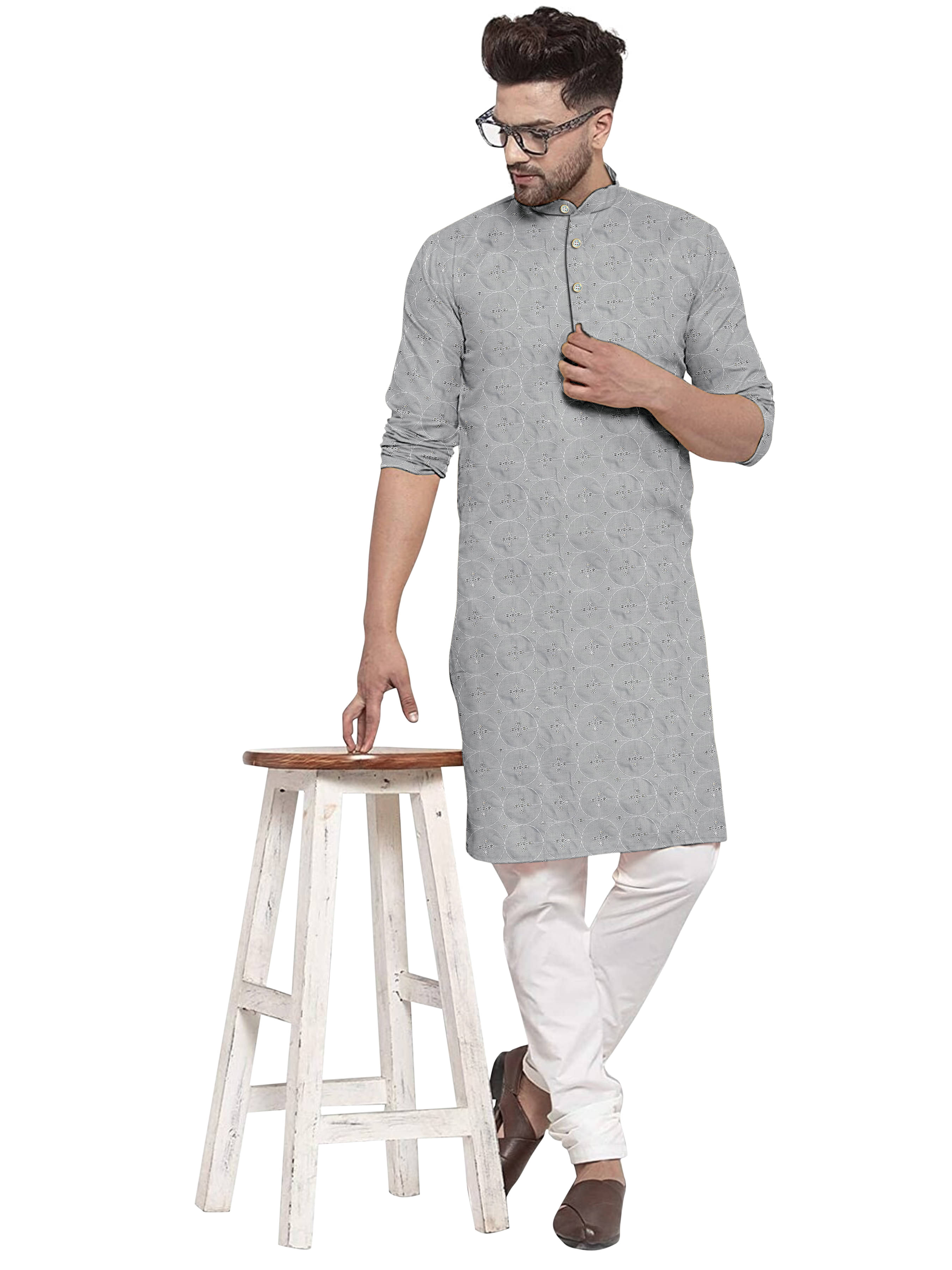 ONECLICK Grey Cotton Men's Regular Kurta ( Pack of 1 ) ONECLICK Grey Cotton Men's Regular Kurta ( Pack of 1 )