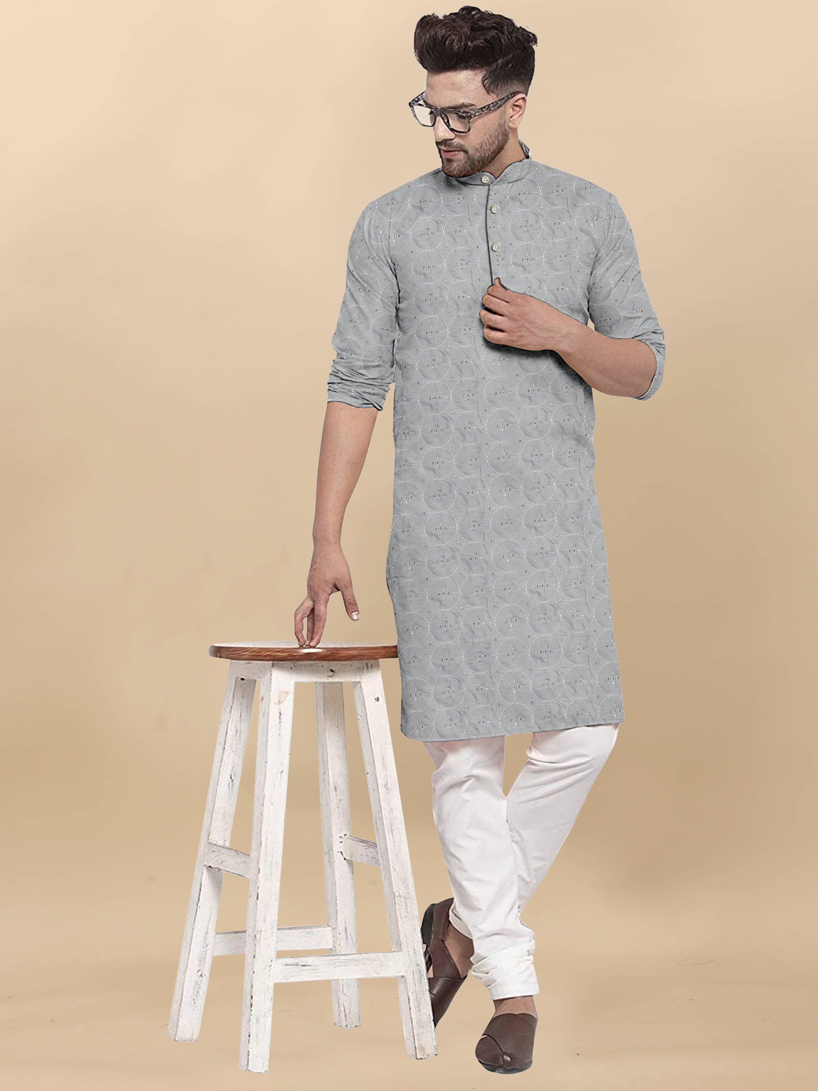 ONECLICK Grey Cotton Men's Regular Kurta ( Pack of 1 ) ONECLICK Grey Cotton Men's Regular Kurta ( Pack of 1 )