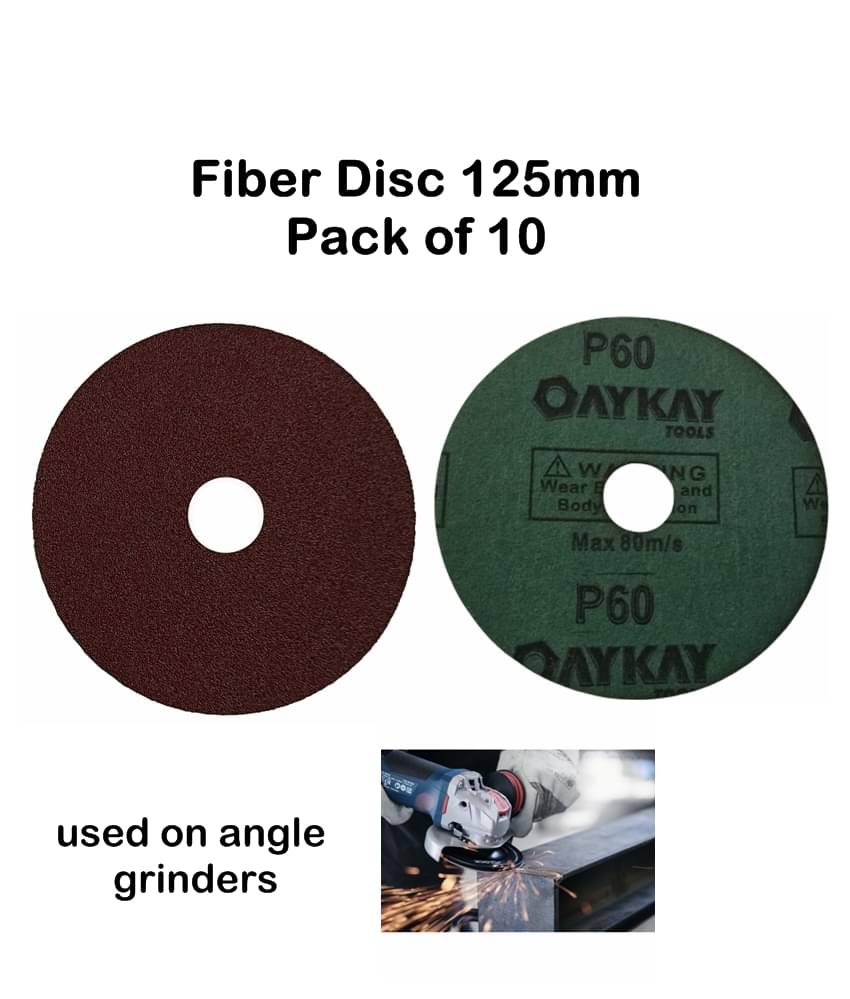     			Oaykay Hand Tools Fiber Disc 125mm 5 inch 60 Grit 10pcs set