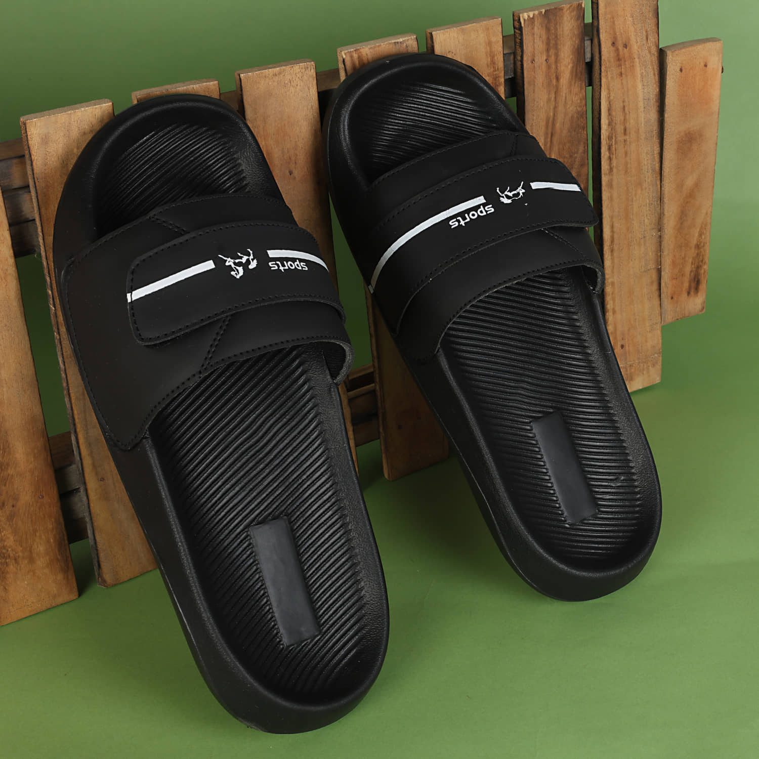 PERY PAO Black Men's Slide Flip Flop
