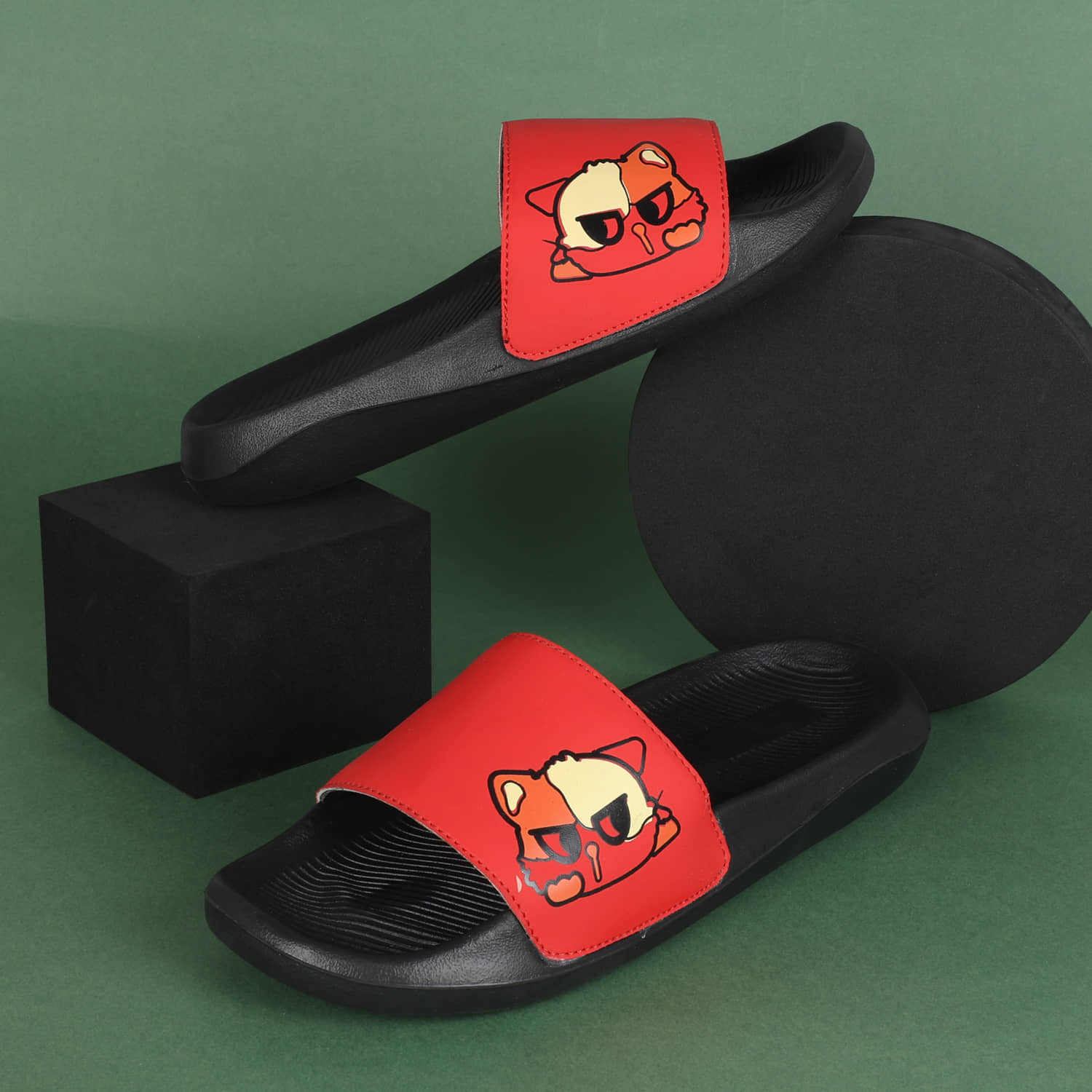 PERY PAO Red Men's Slide Flip Flop
