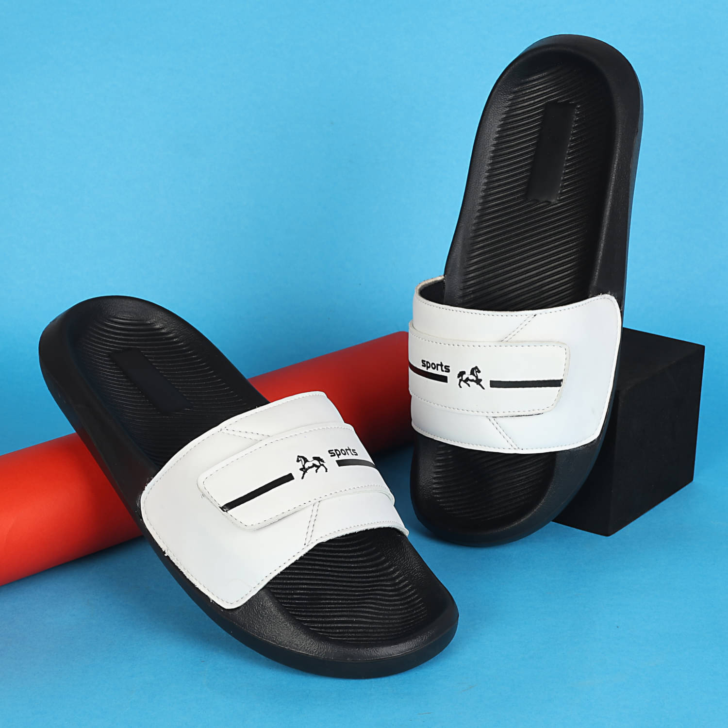     			PERY PAO White Men's Slide Flip Flop