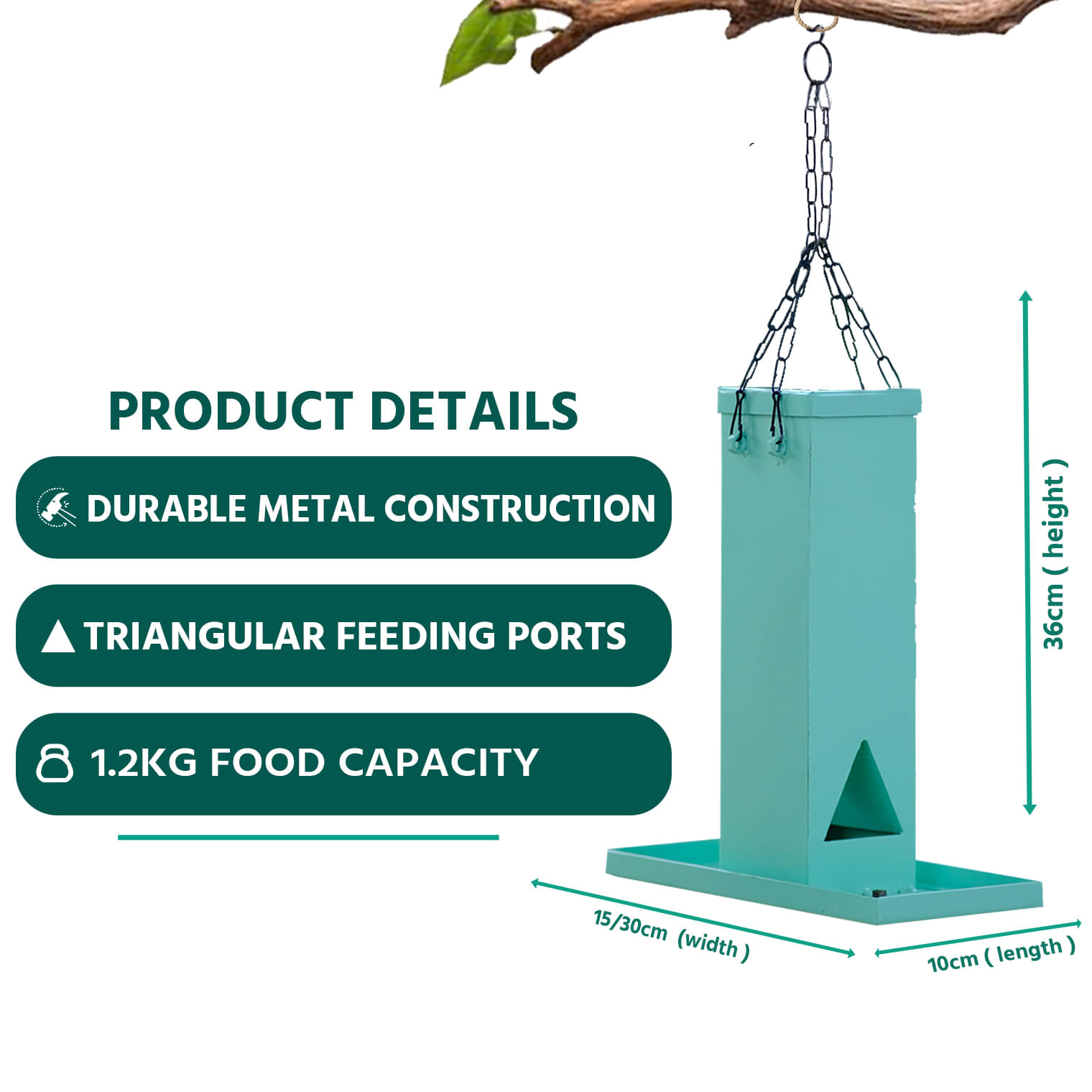     			Parrot  Feeder Metal Square shape .