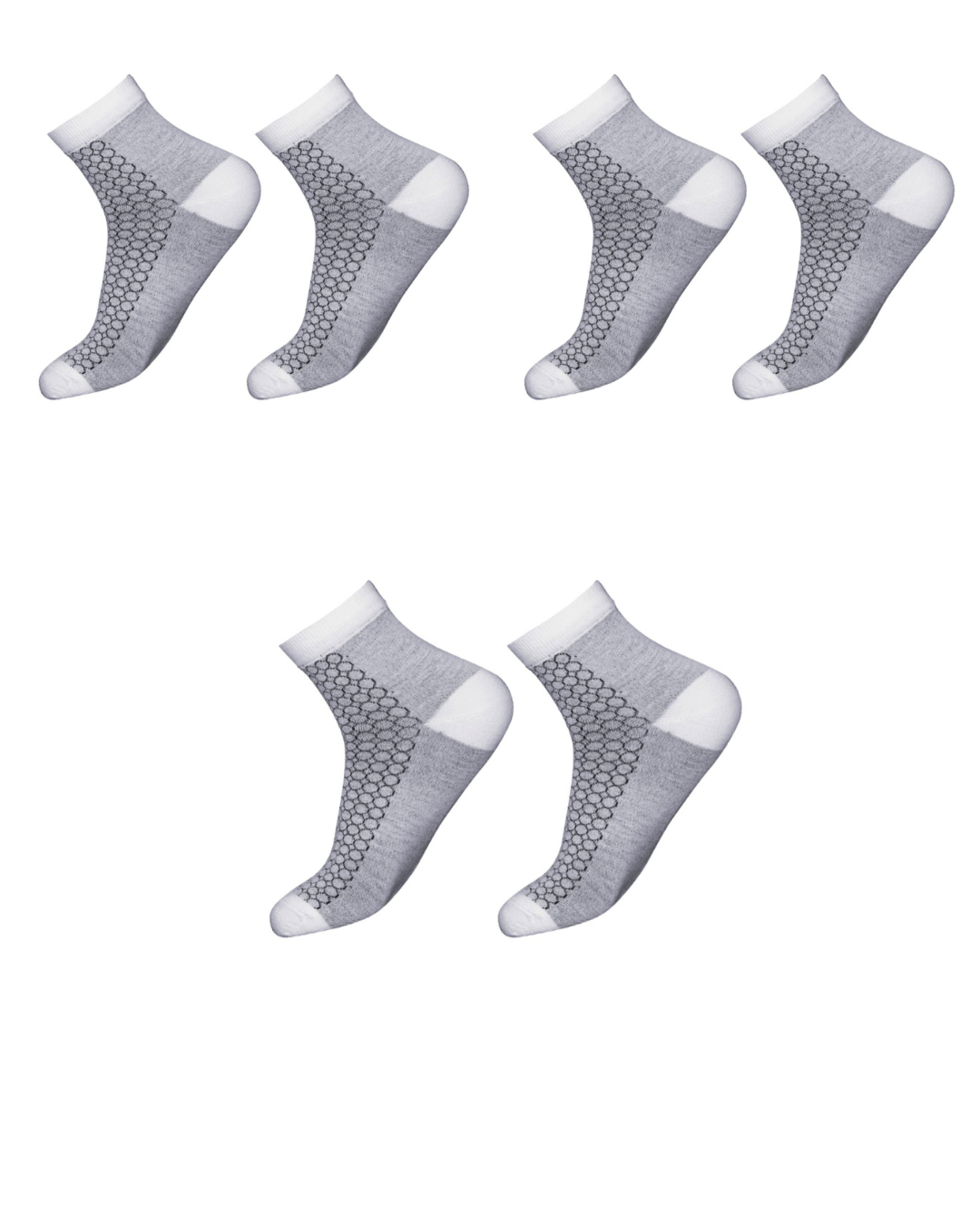 Ribbify Pack of 3 Men's Cotton Ankle Length Socks ( Light Grey ) Ribbify Pack of 3 Men's Cotton Ankle Length Socks ( Light Grey )