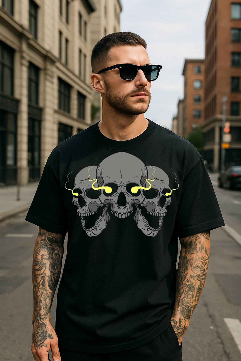 RodZen Men Cotton Blend Regular Fit Printed T-Shirt ( Black )     			RodZen Men Cotton Blend Regular Fit Printed T-Shirt ( Black )
